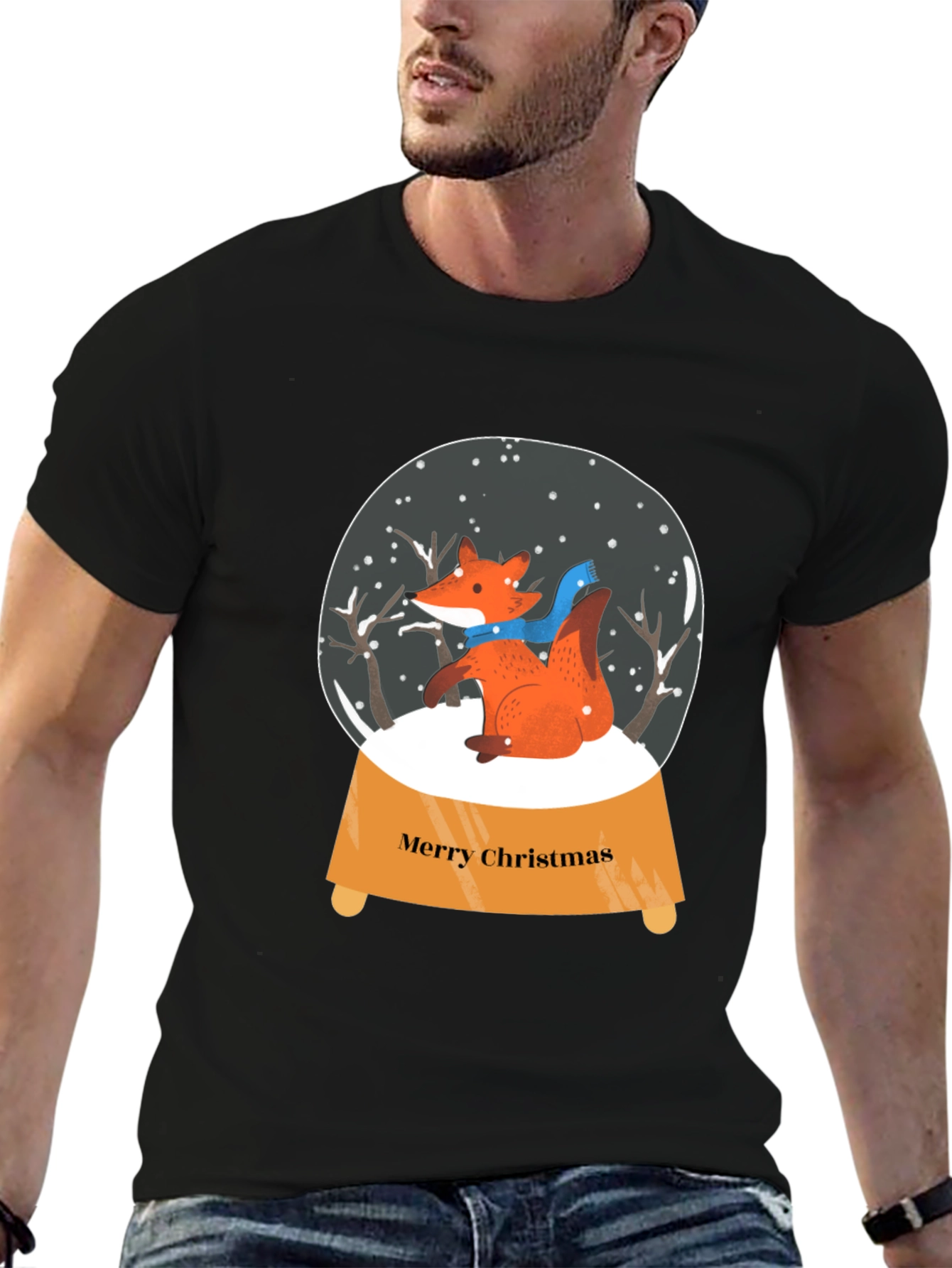 Festive Fox Snow Globe Graphic Tee