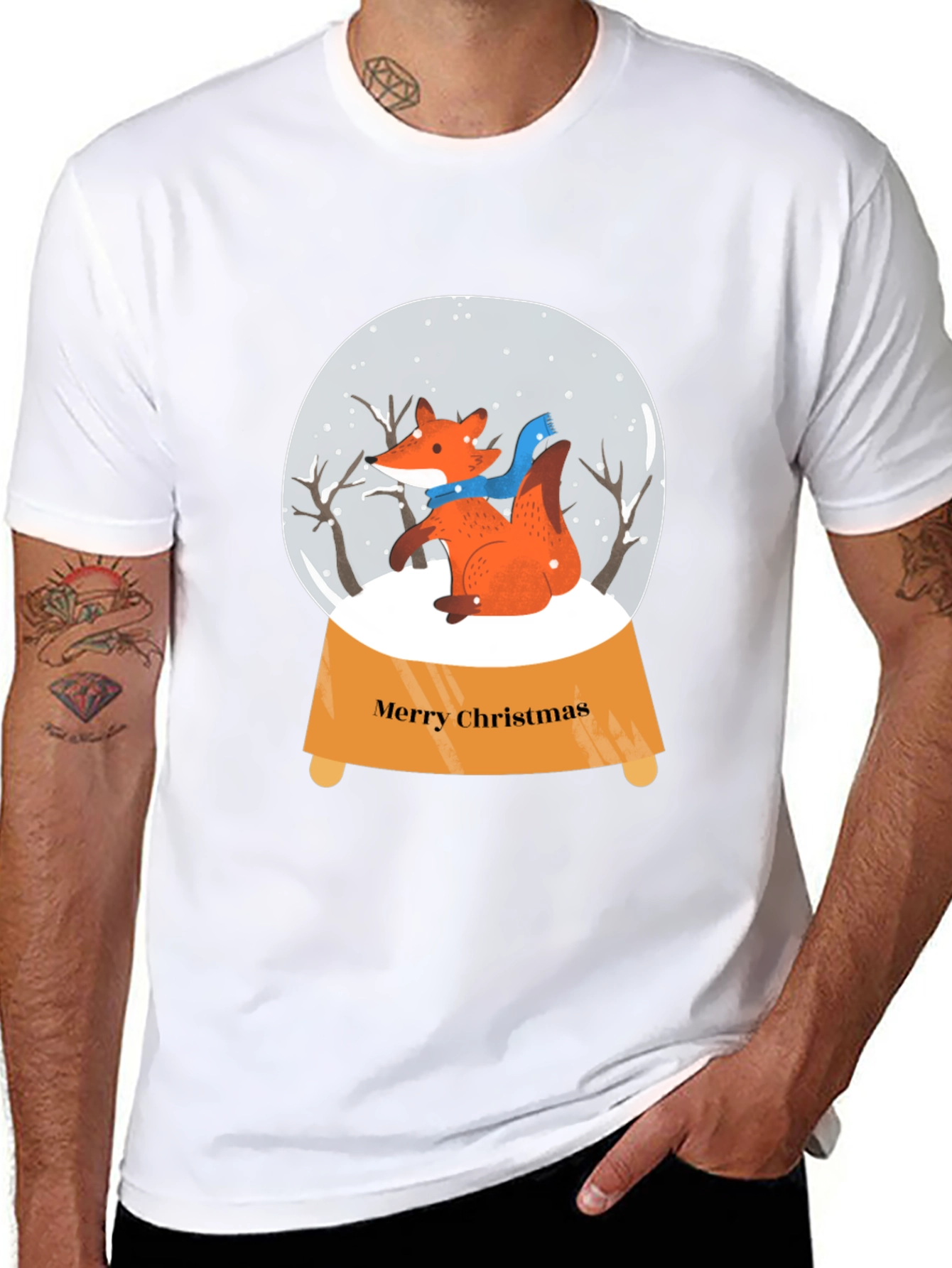 Festive Fox Snow Globe Graphic Tee