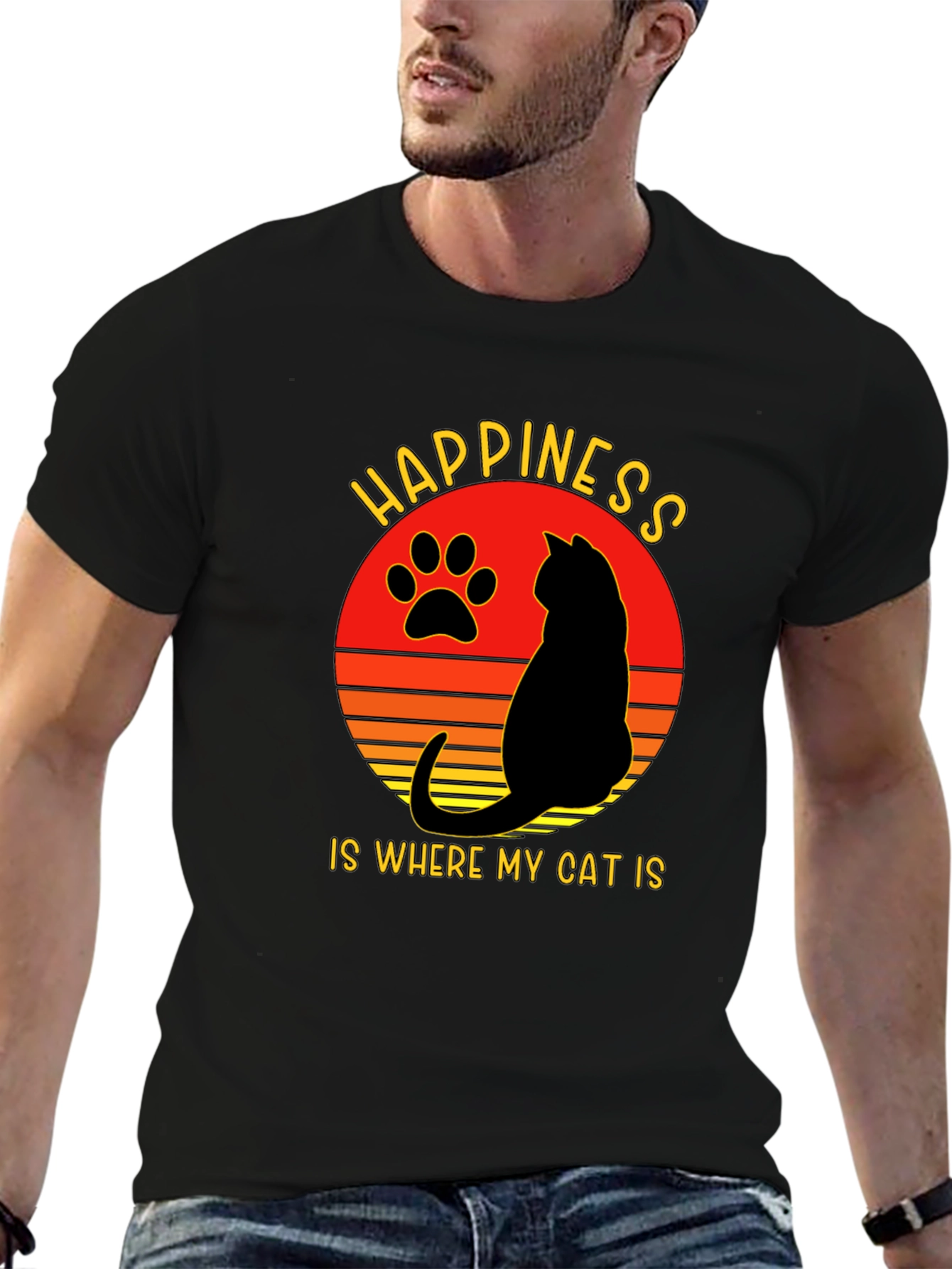 Happiness is Where My Cat Is T-Shirt