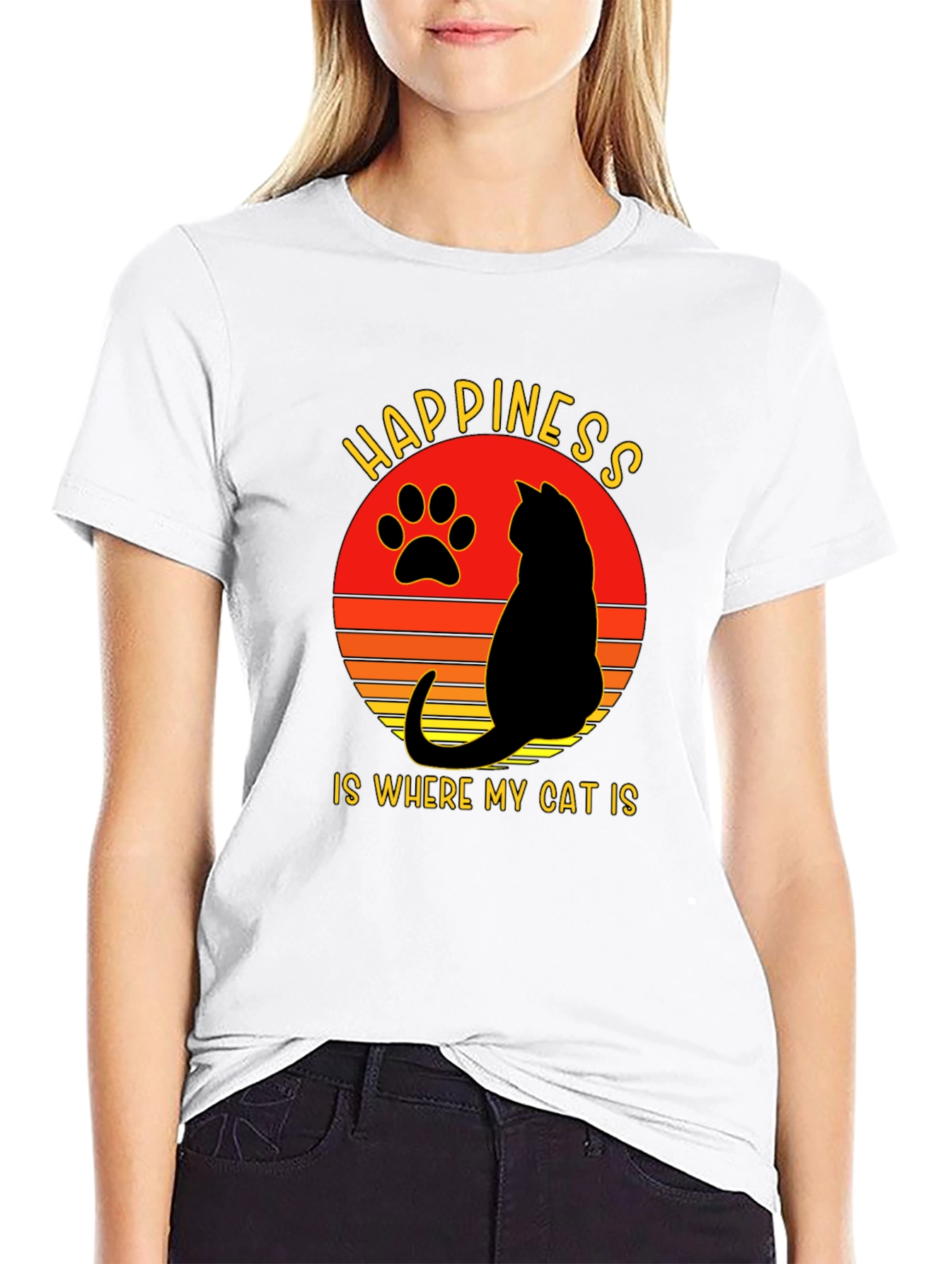 Happiness is Where My Cat Is T-Shirt