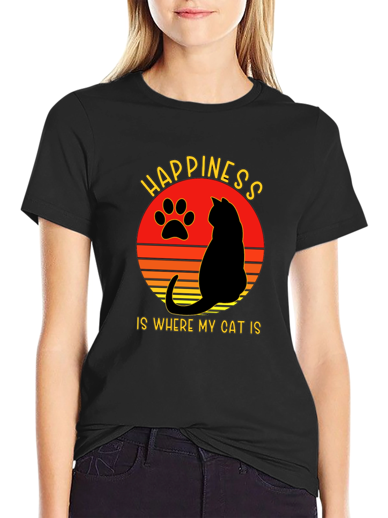 Happiness is Where My Cat Is T-Shirt