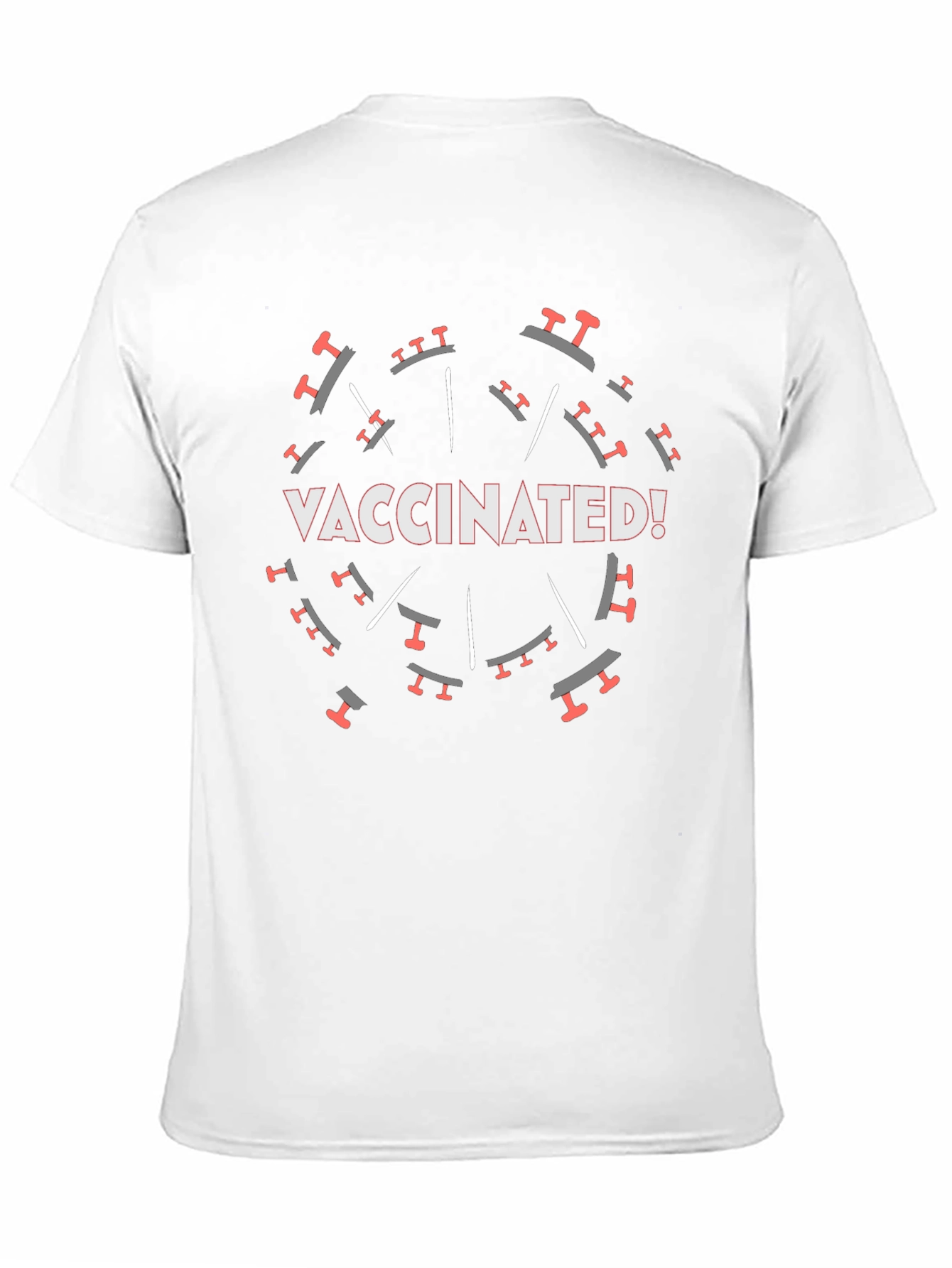 Vaccinated! Graphic Tee - Black Crew Neck T-Shirt
