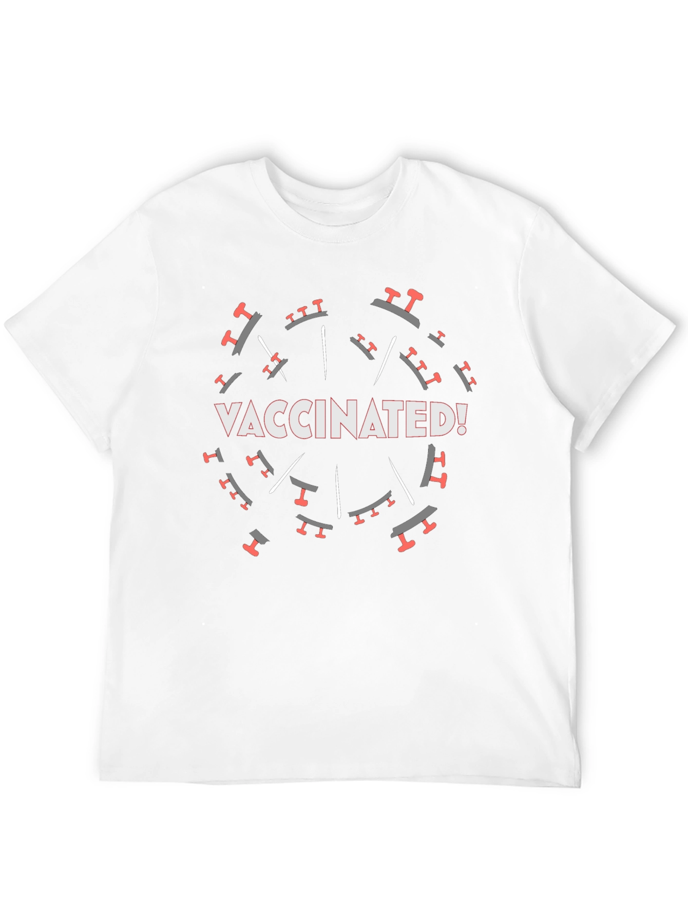 Vaccinated! Graphic Tee - Black Crew Neck T-Shirt