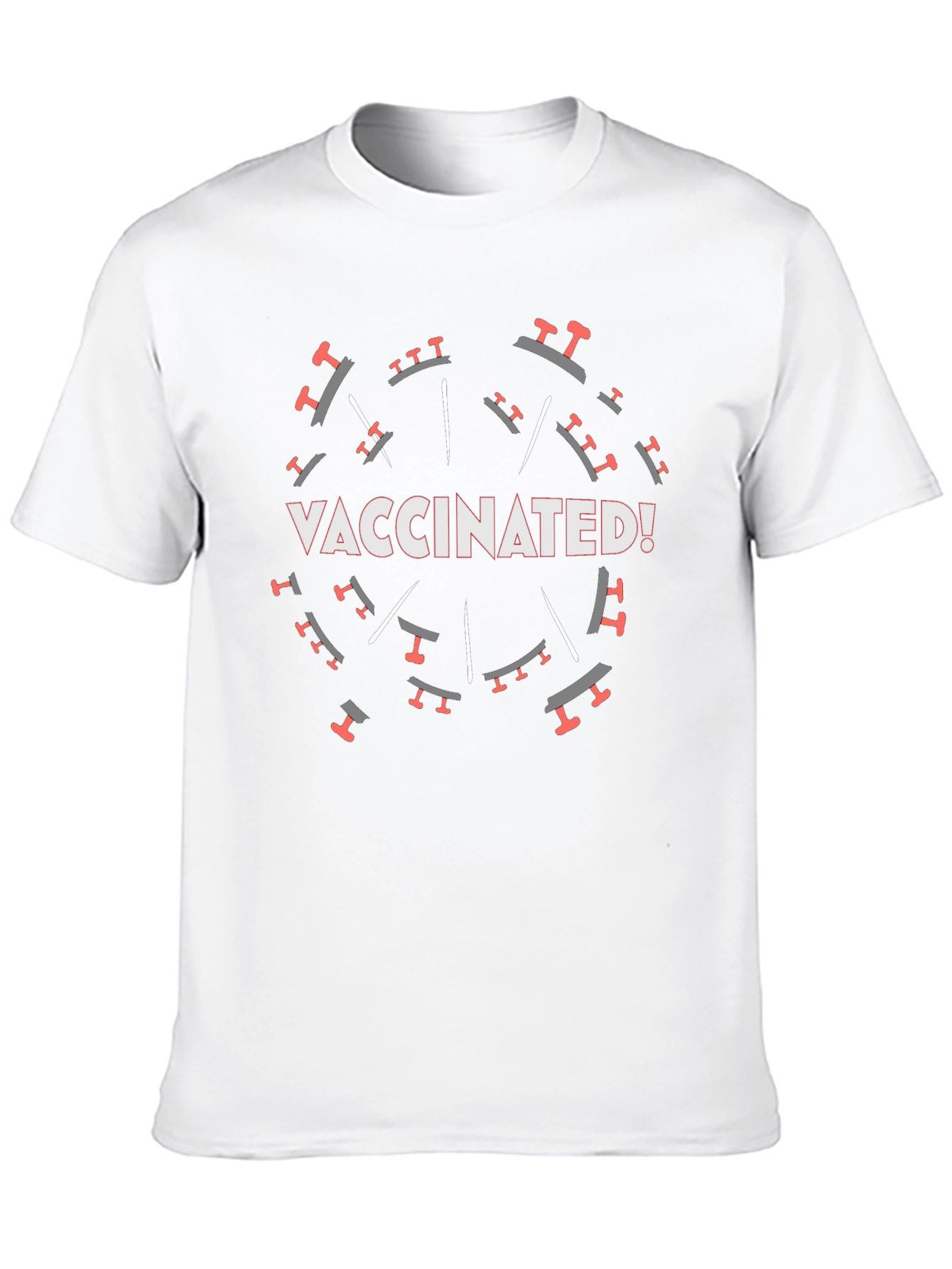 Vaccinated! Graphic Tee - Black Crew Neck T-Shirt