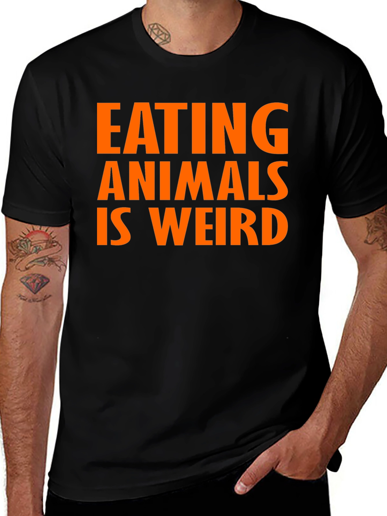 Eating Animals Is Weird T-Shirt - Vegan Message