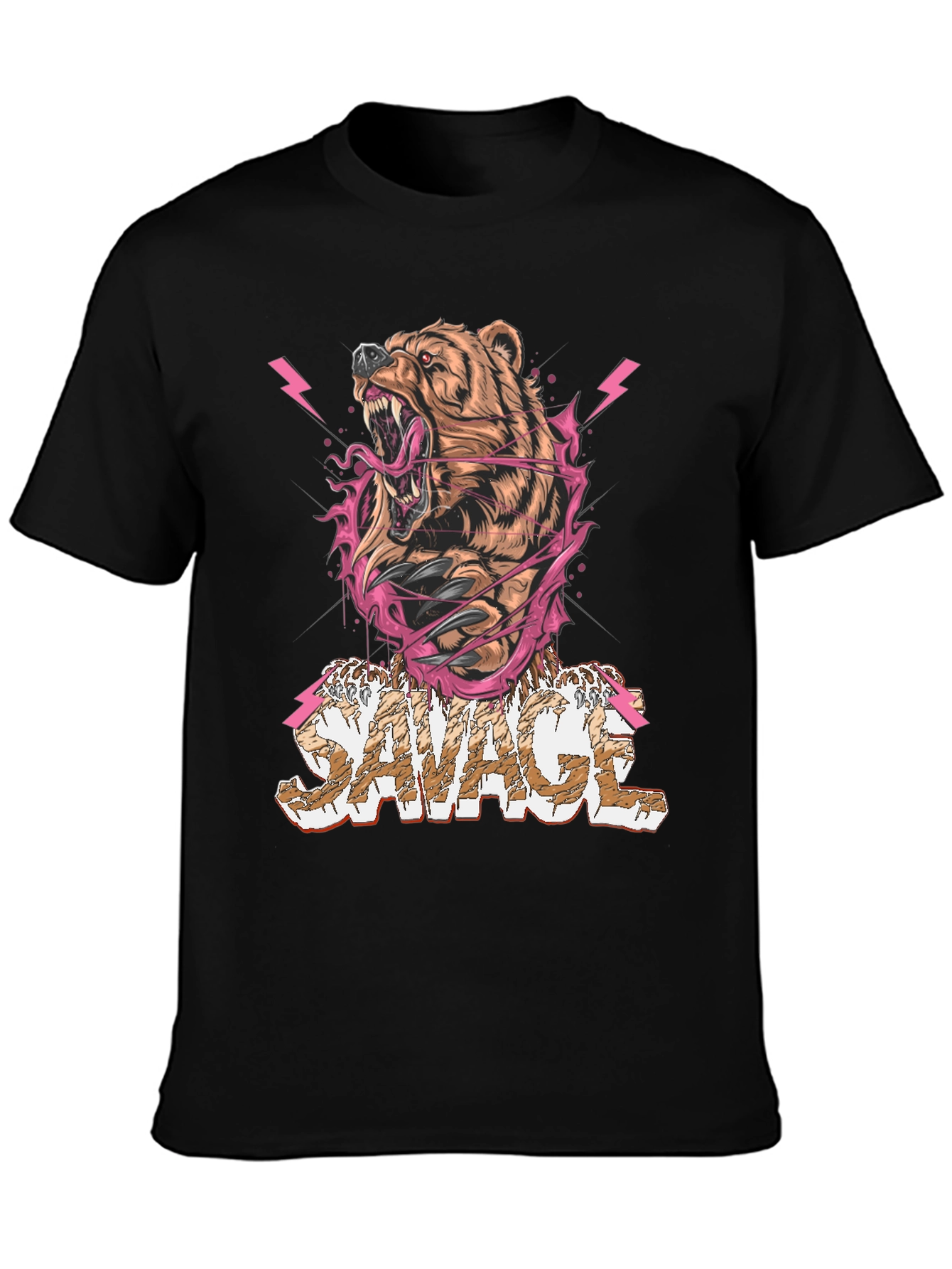 Savage Bear Graphic Print Tee