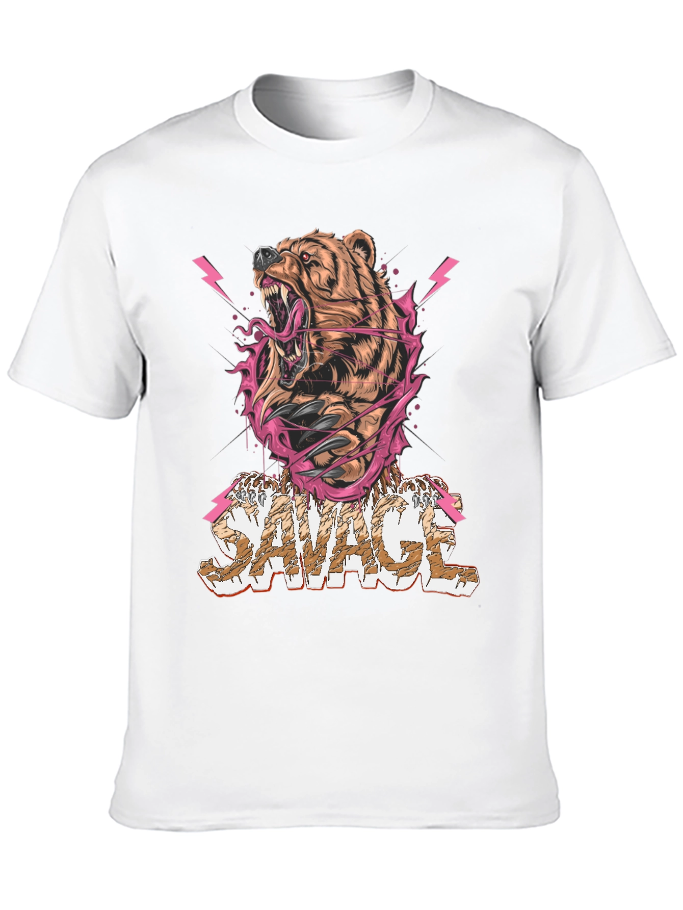 Savage Bear Graphic Print Tee