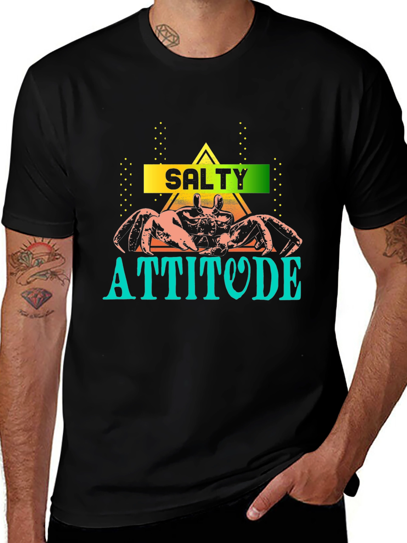 Salty Attitude Crab Graphic Tee - Unique Design