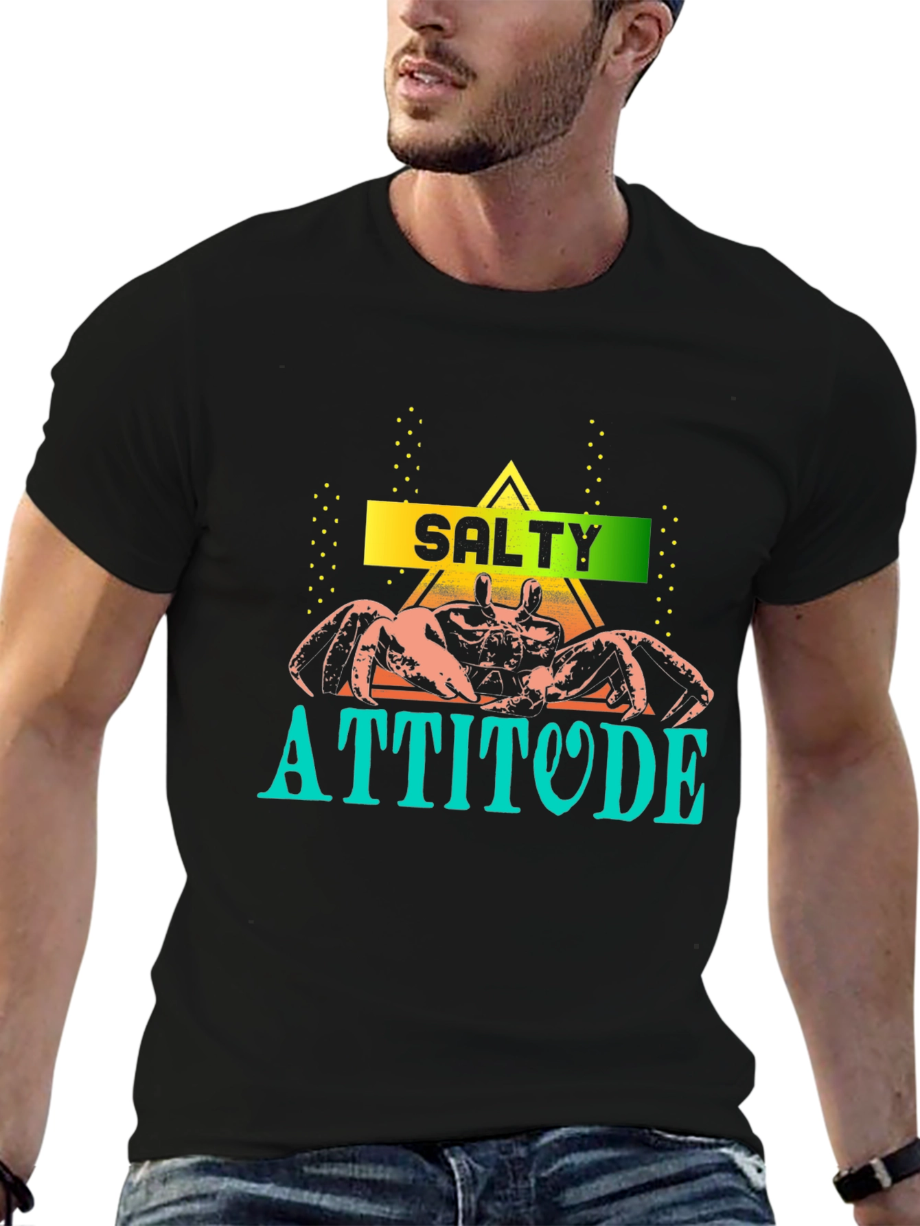Salty Attitude Crab Graphic Tee - Unique Design