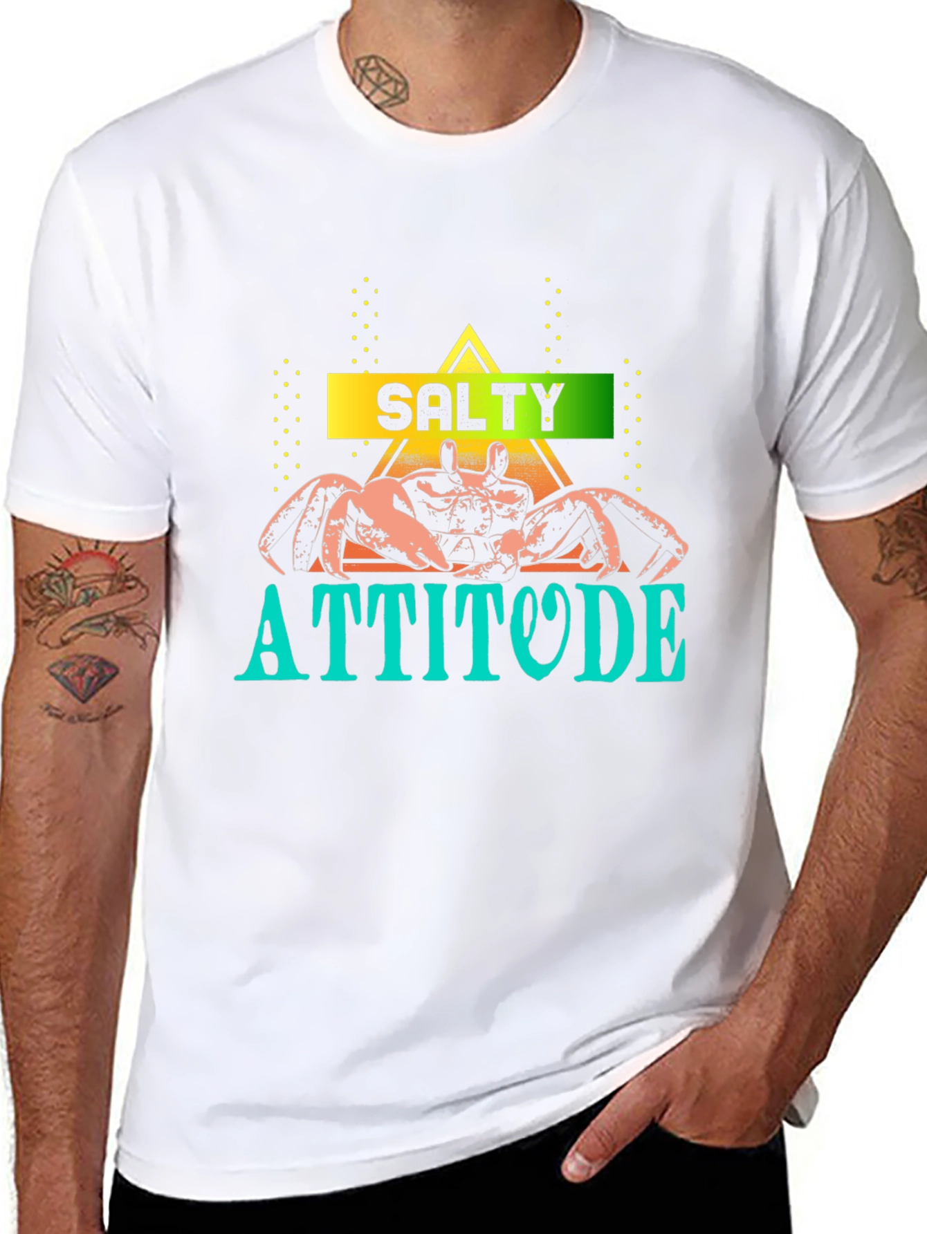 Salty Attitude Crab Graphic Tee - Unique Design