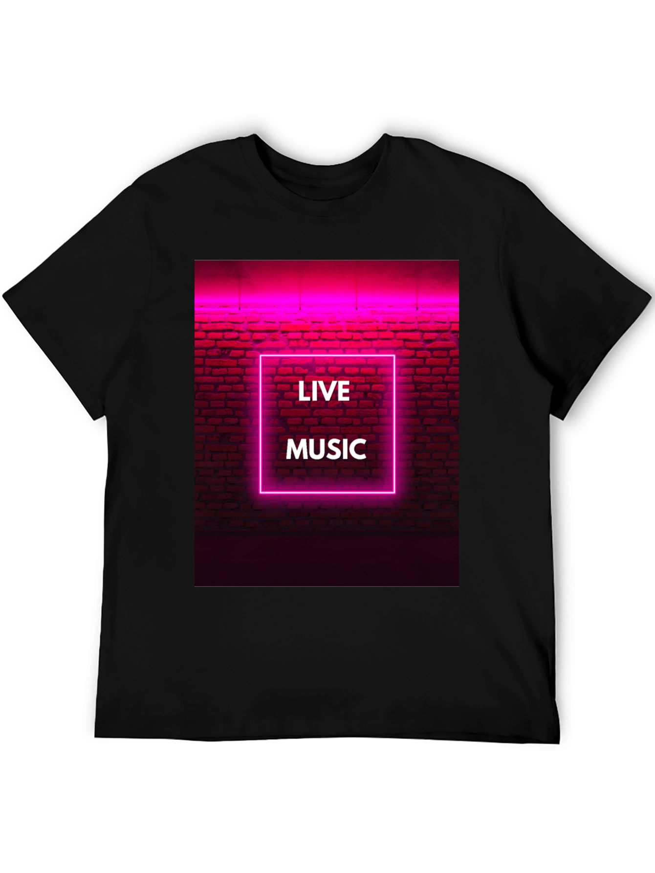 Live Music Neon Graphic Tee - Cool Design