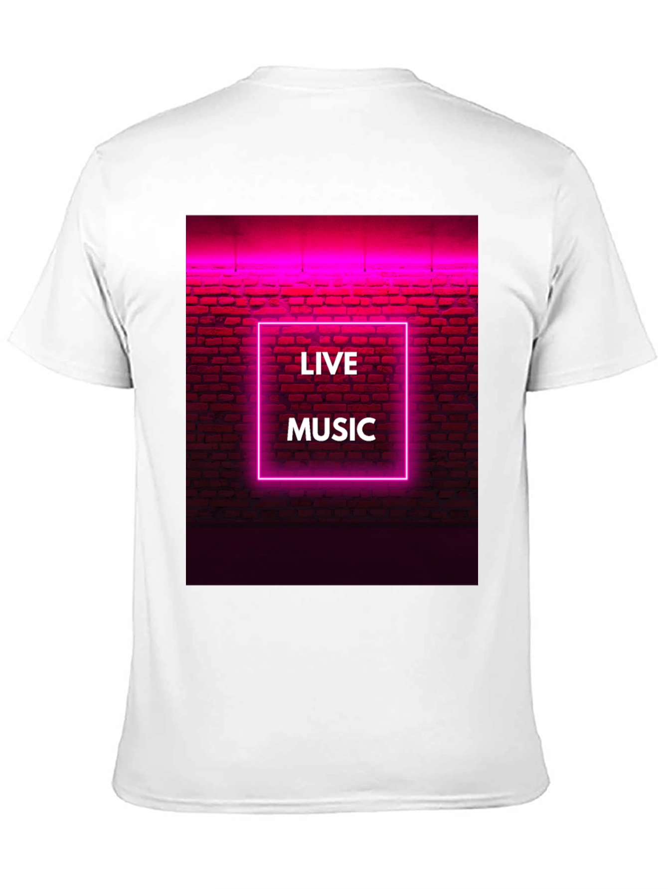 Live Music Neon Graphic Tee - Cool Design