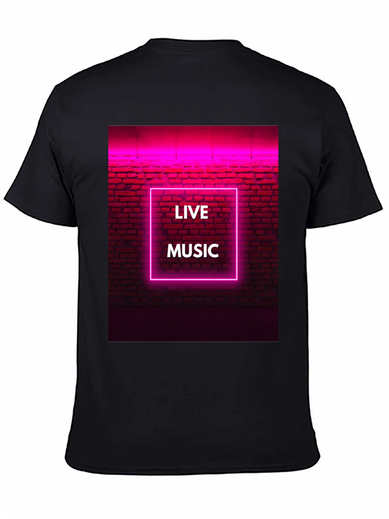 Live Music Neon Graphic Tee - Cool Design