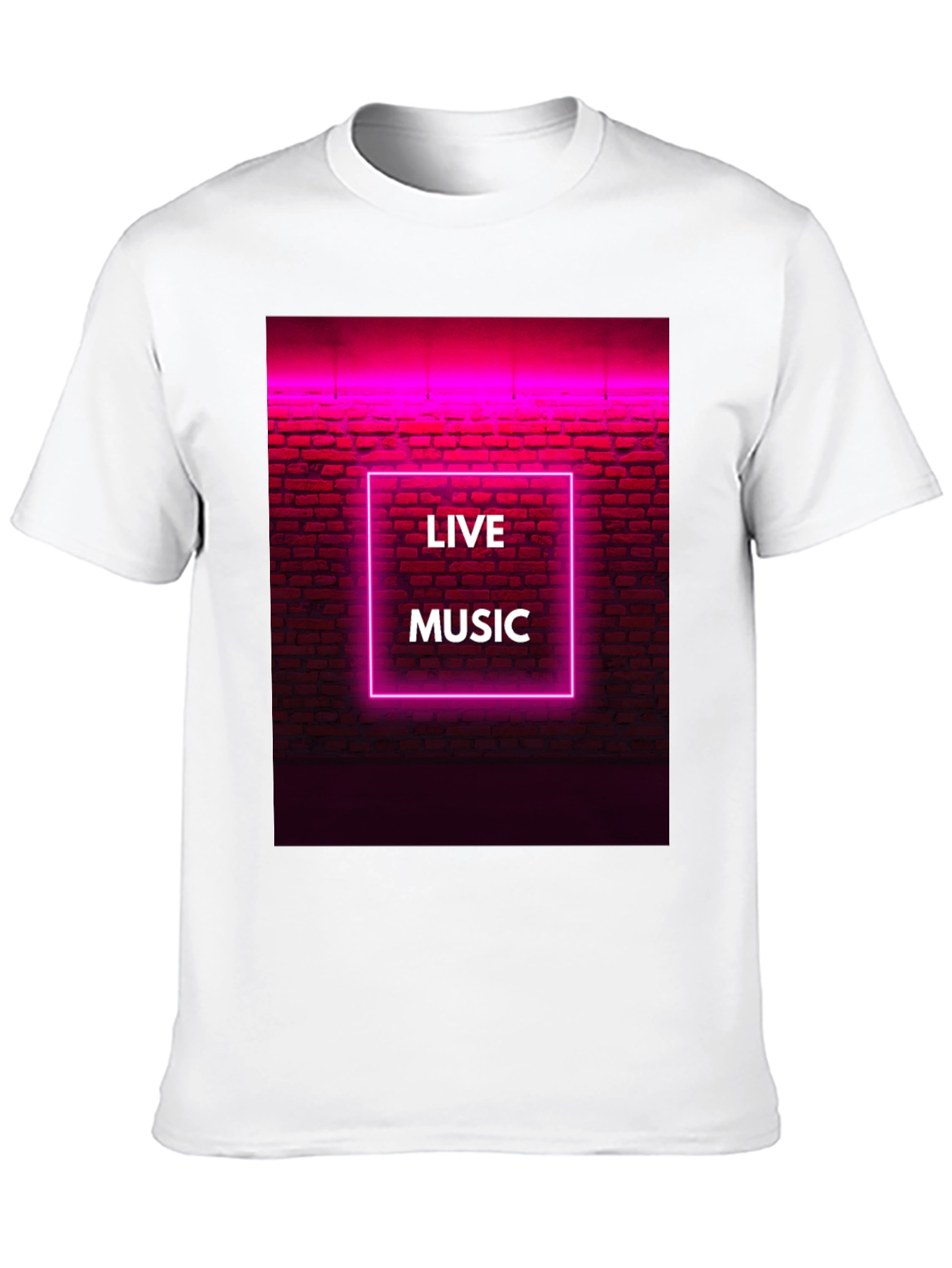 Live Music Neon Graphic Tee - Cool Design