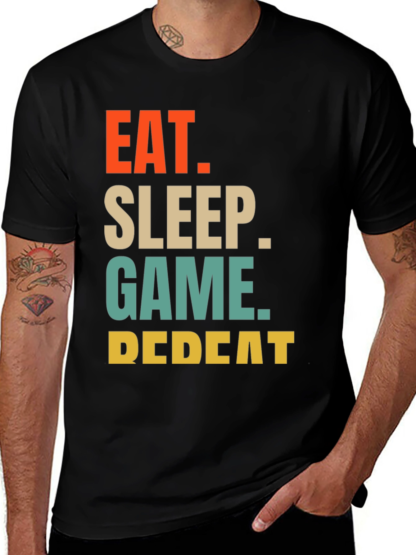 Eat Sleep Game Repeat Graphic Tee