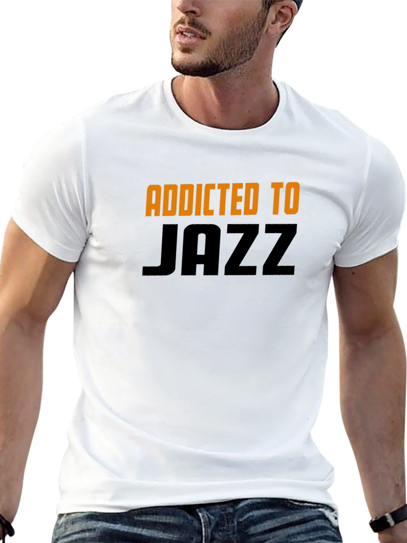Addicted to Jazz Graphic Tee - Black Cotton Blend
