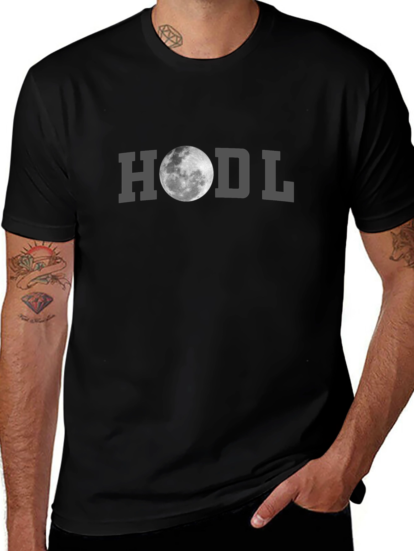 HODL Moon Graphic T-Shirt - Crypto Investor Apparel