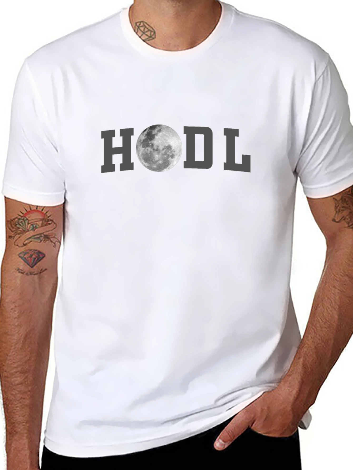 HODL Moon Graphic T-Shirt - Crypto Investor Apparel