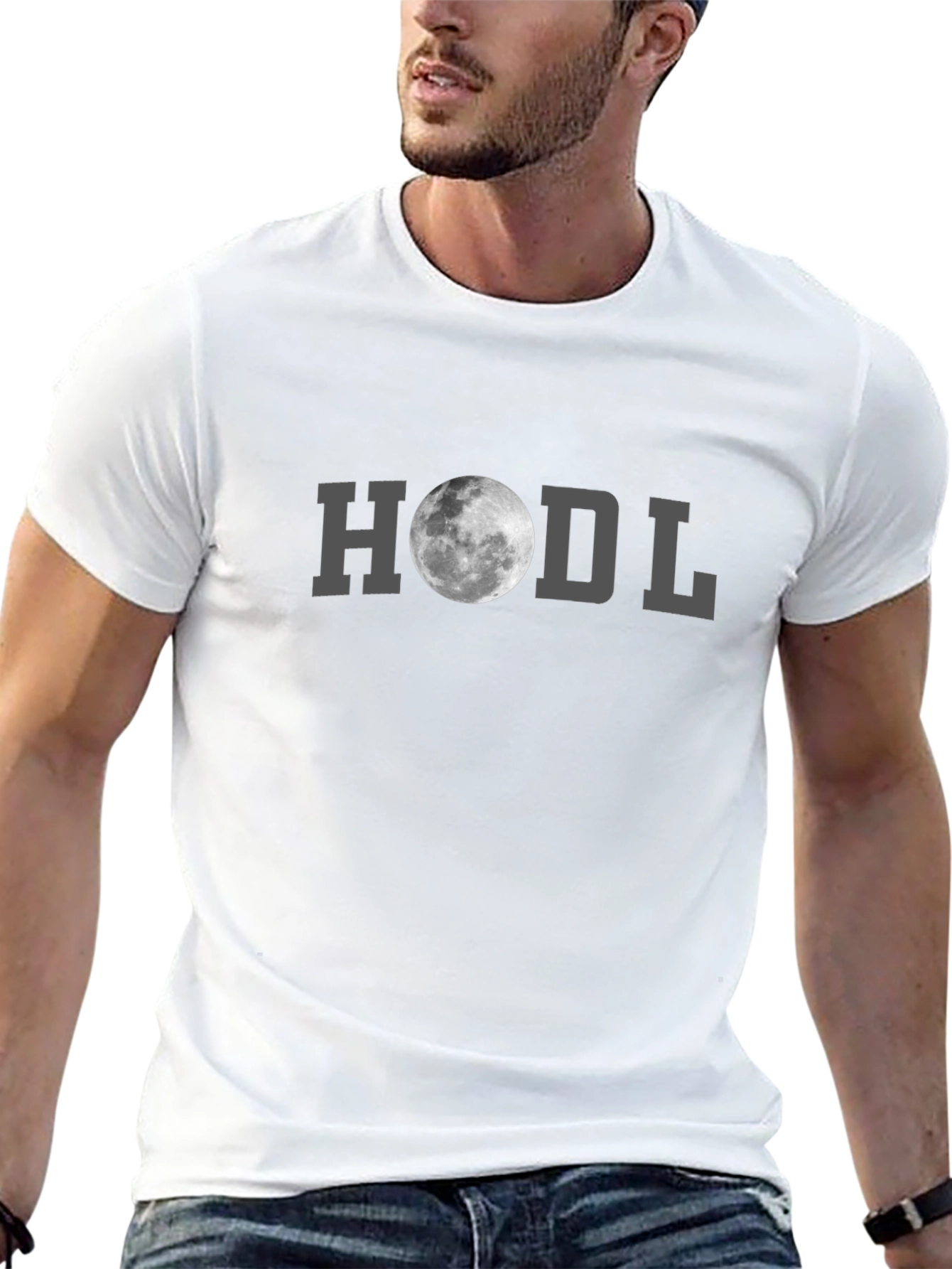 HODL Moon Graphic T-Shirt - Crypto Investor Apparel
