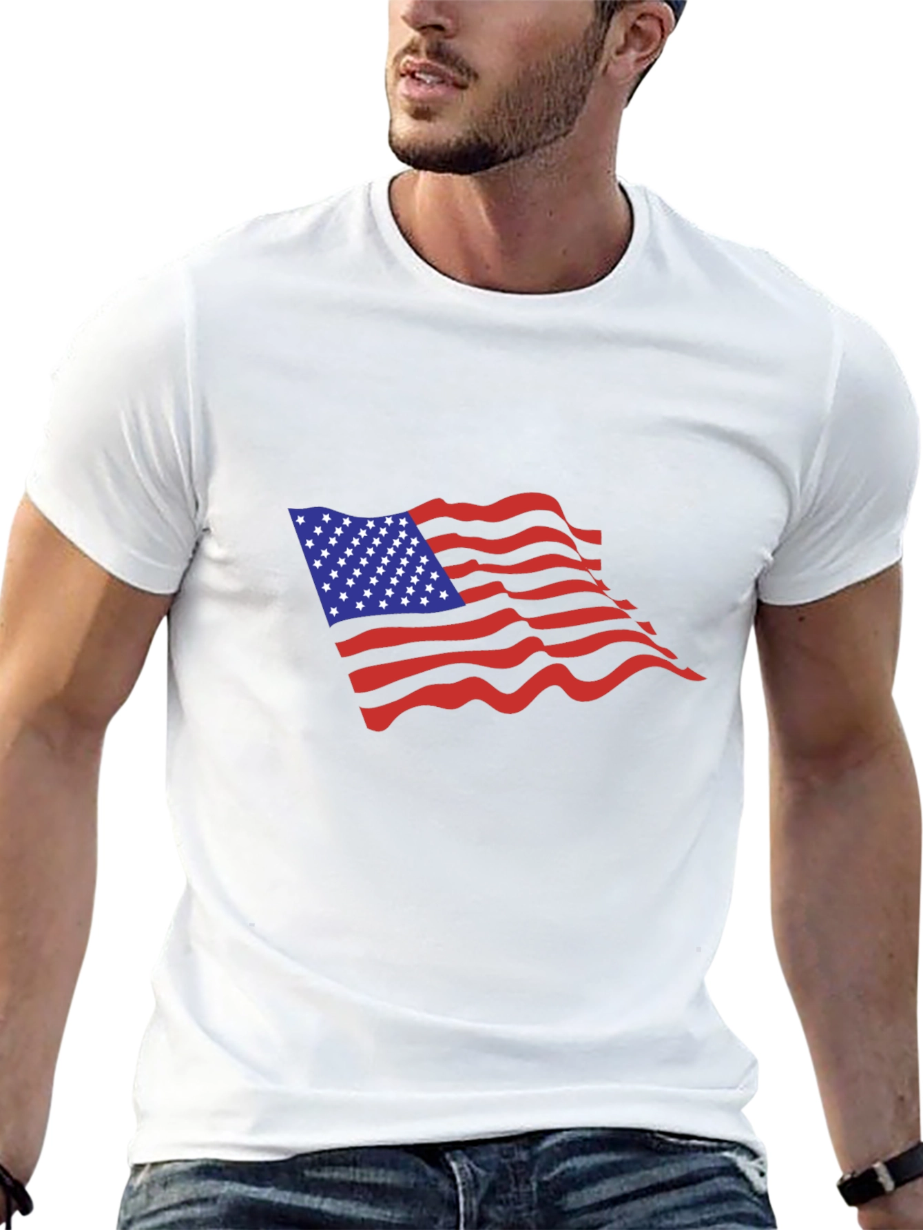 American Flag Graphic Black T-Shirt