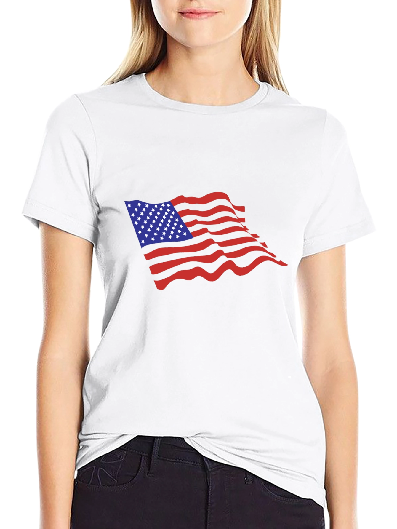 American Flag Graphic Black T-Shirt