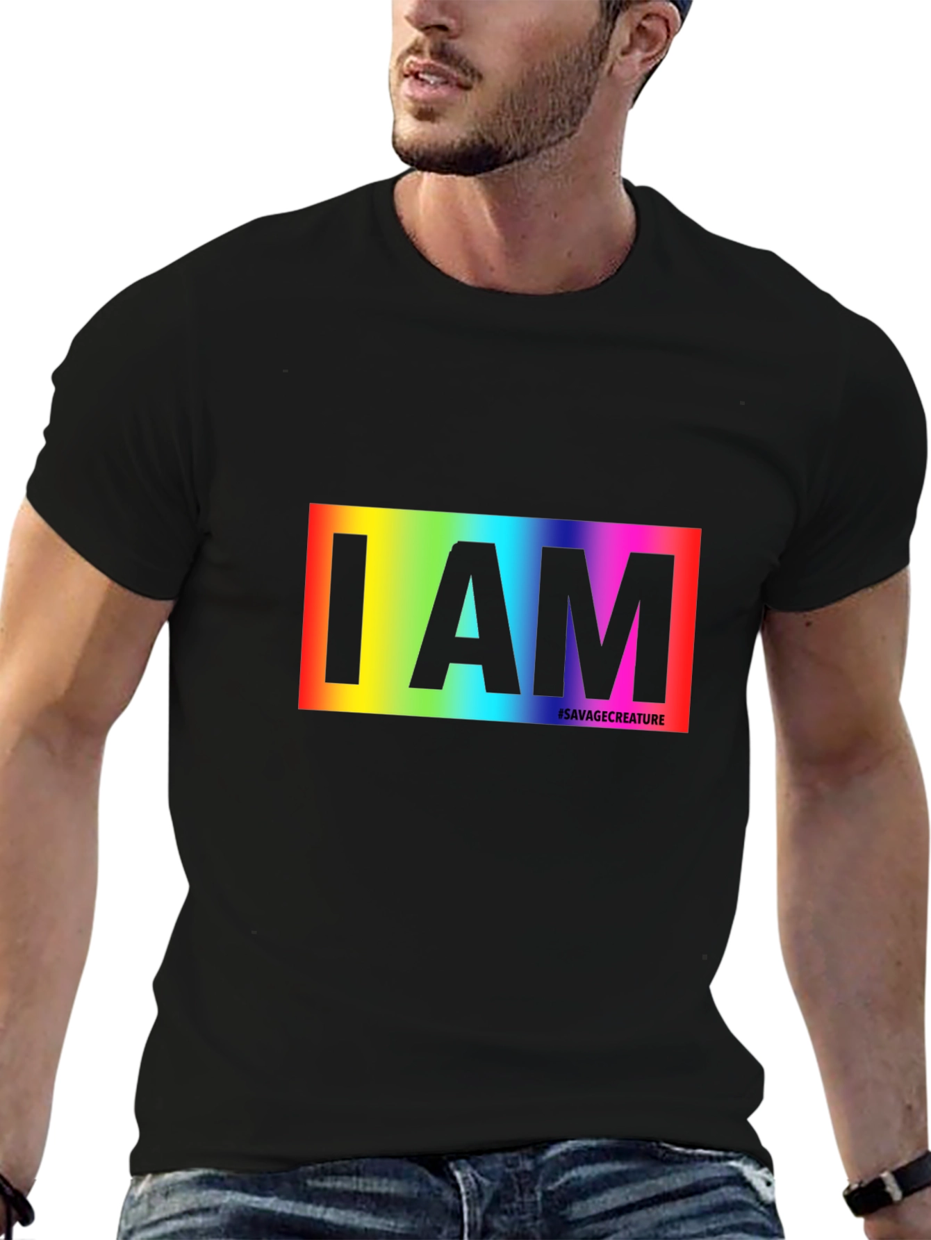 Rainbow I AM T-Shirt - Savage Creature Pride Tee
