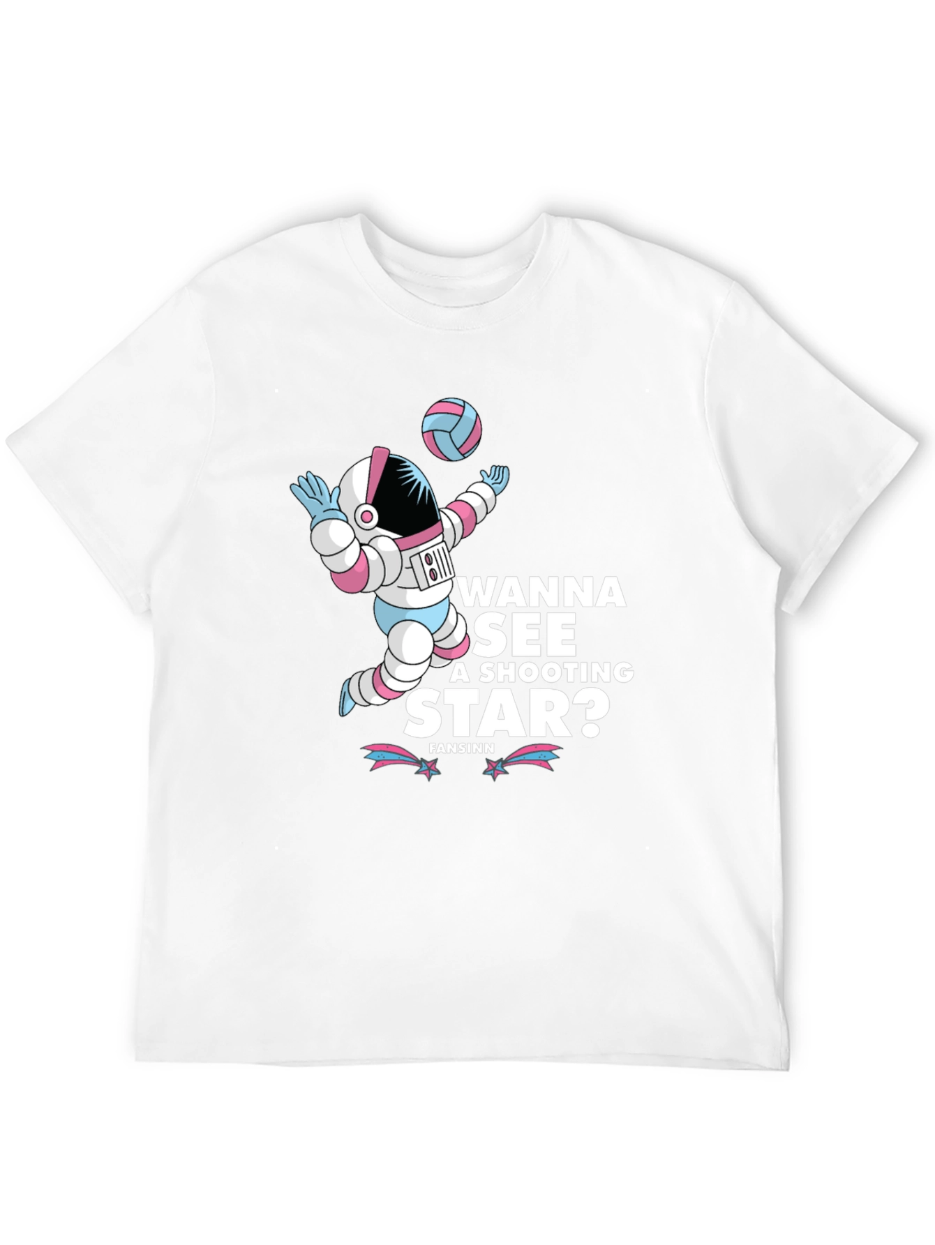 Astronaut Shooting Star T-Shirt - Volleyball Space Tee