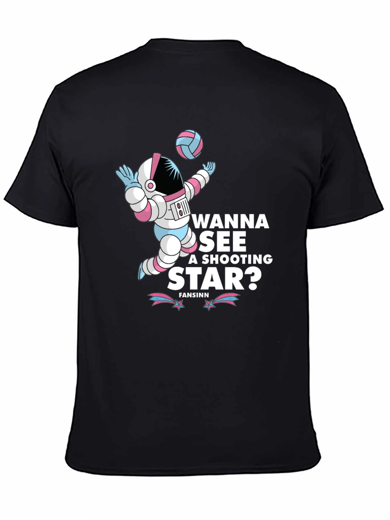 Astronaut Shooting Star T-Shirt - Volleyball Space Tee