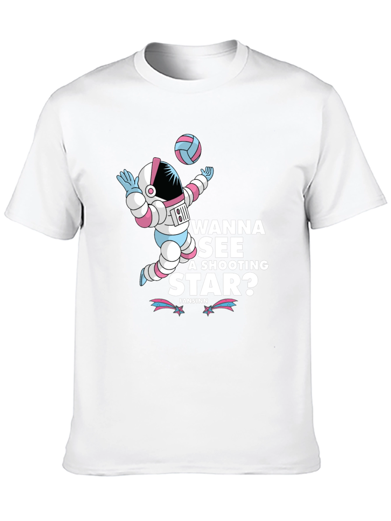 Astronaut Shooting Star T-Shirt - Volleyball Space Tee