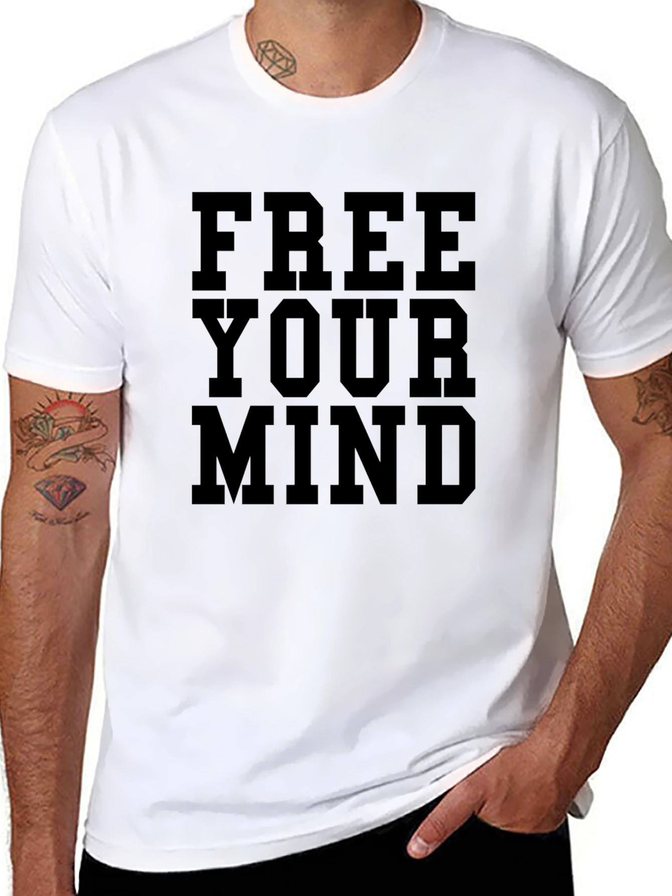 Free Your Mind Graphic Tee - Mens Black T-Shirt