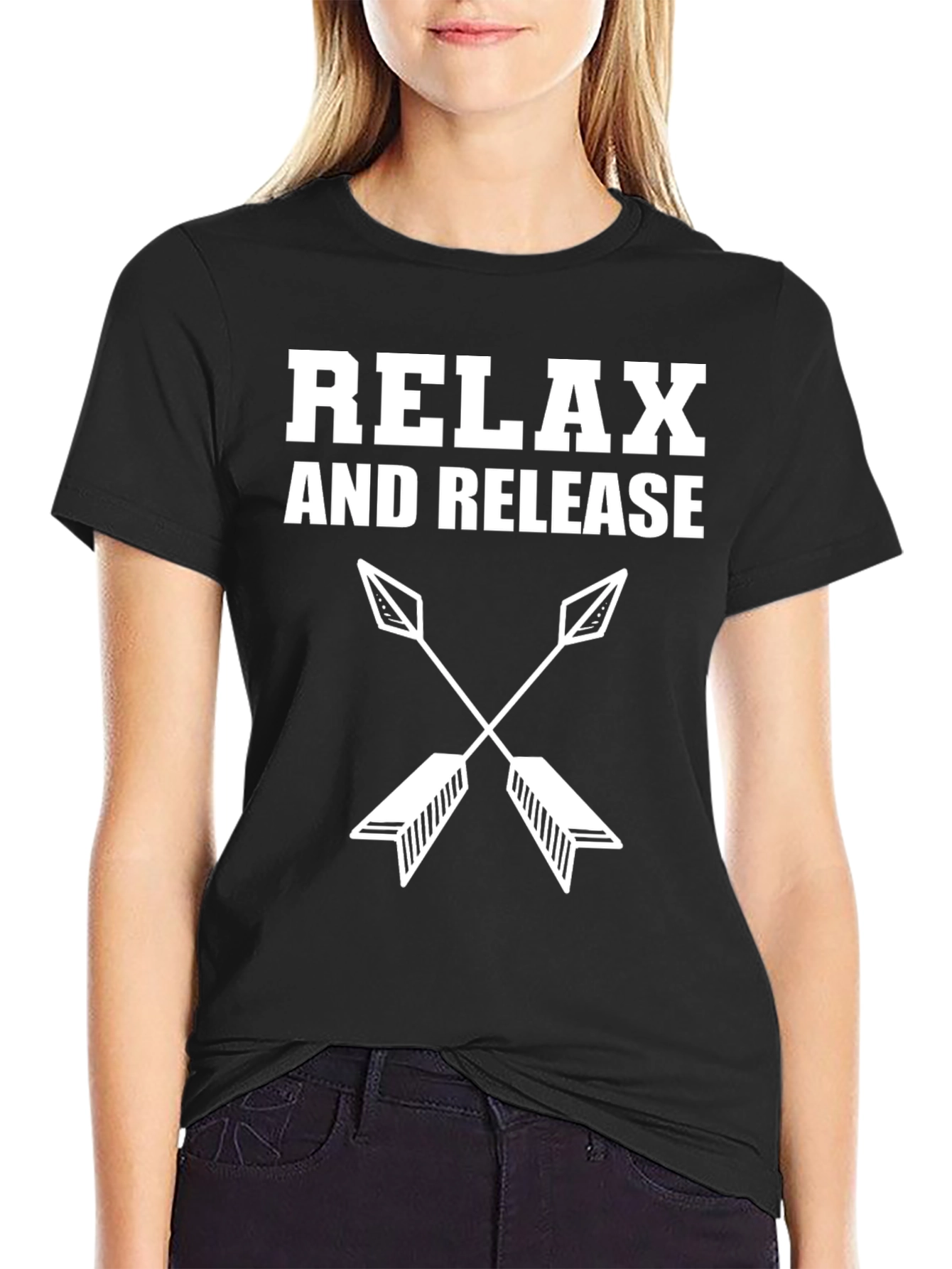 Relax and Release Arrows Black T-Shirt