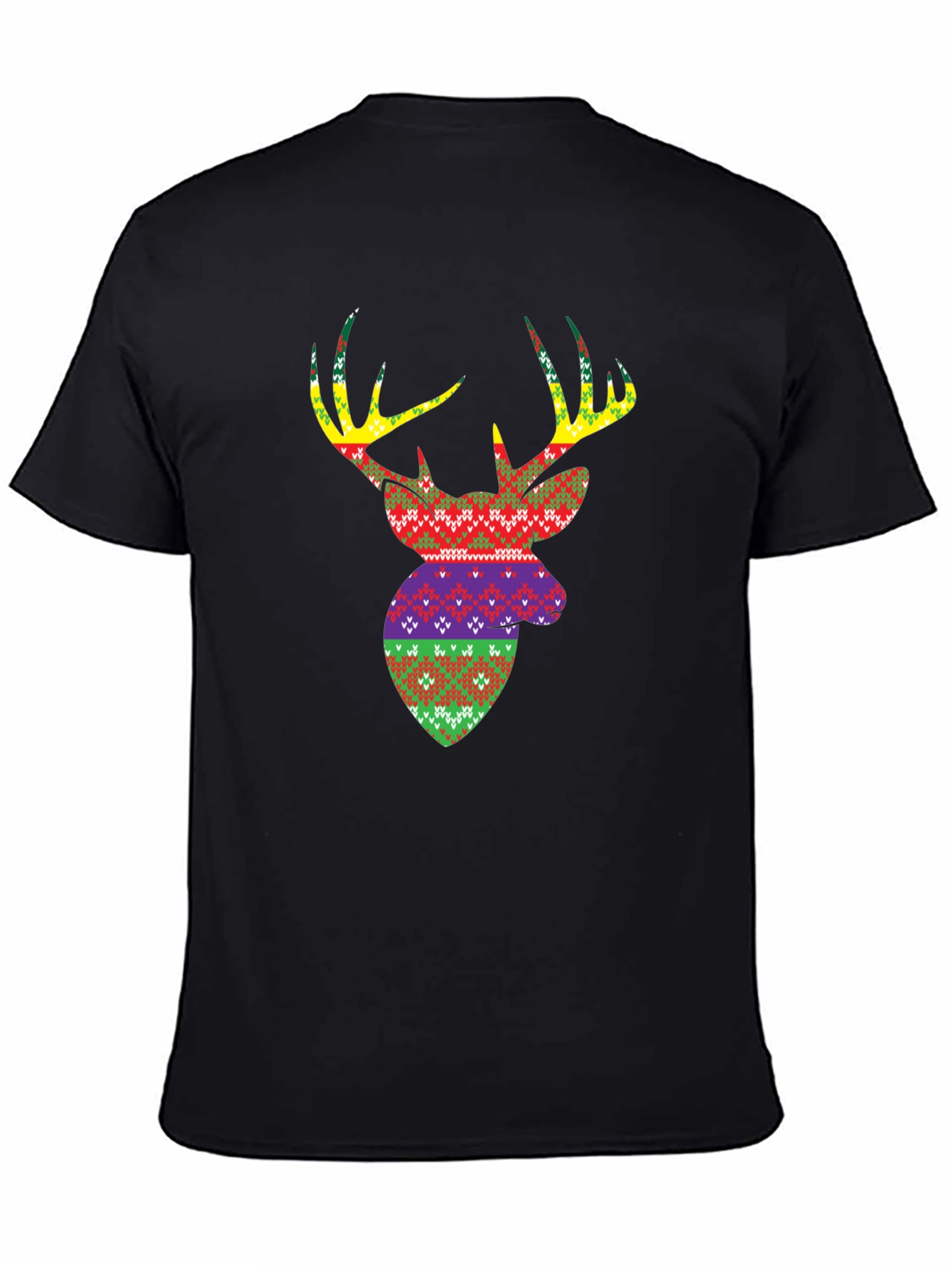 Novelty Deer Head Pattern Mens T-Shirt
