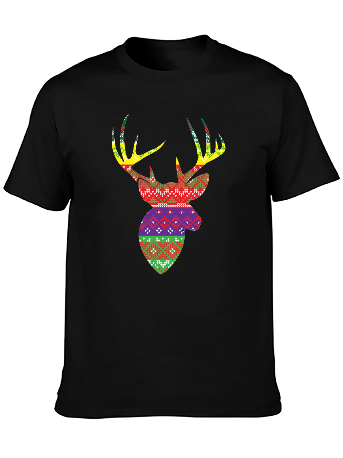 Novelty Deer Head Pattern Mens T-Shirt
