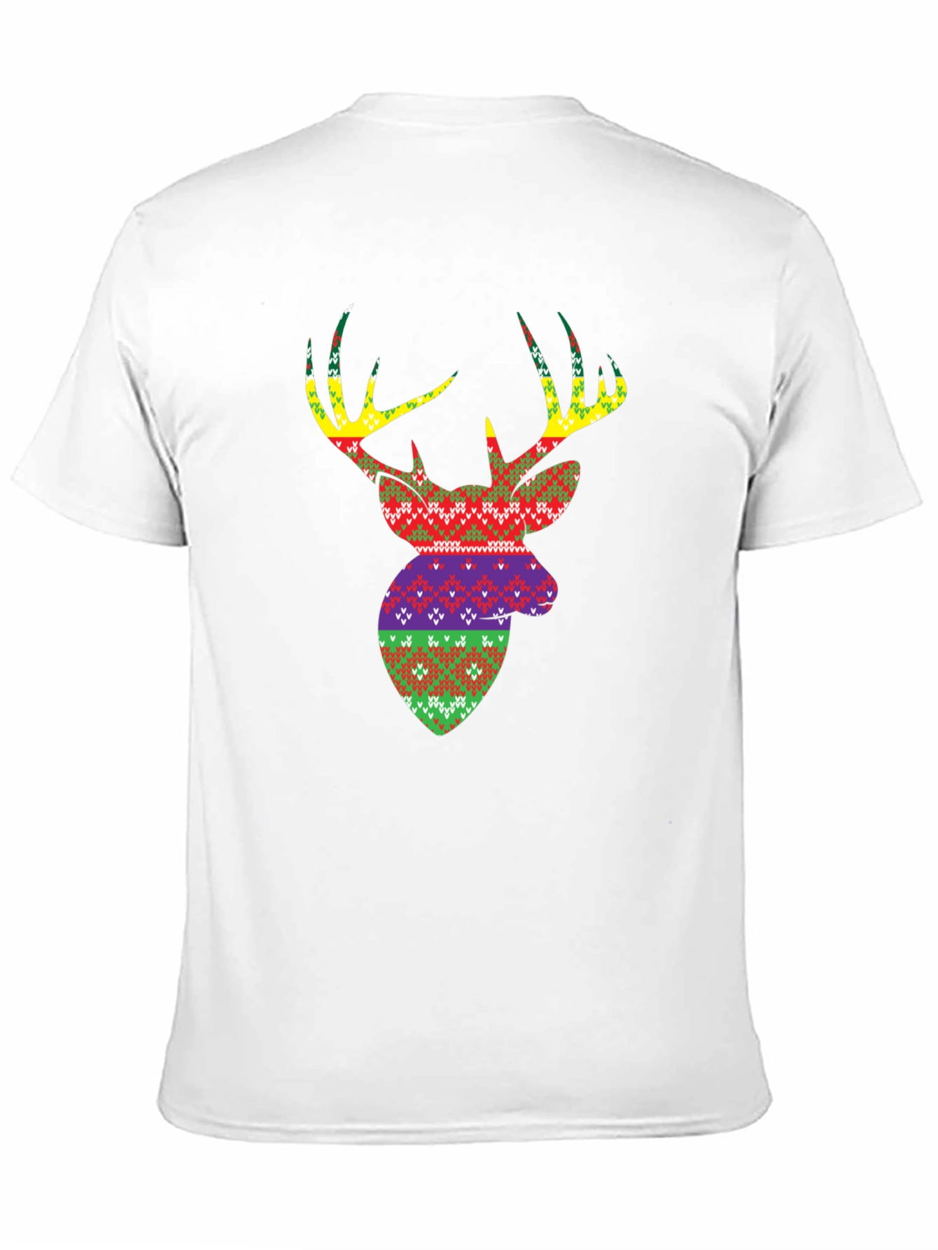 Novelty Deer Head Pattern Mens T-Shirt