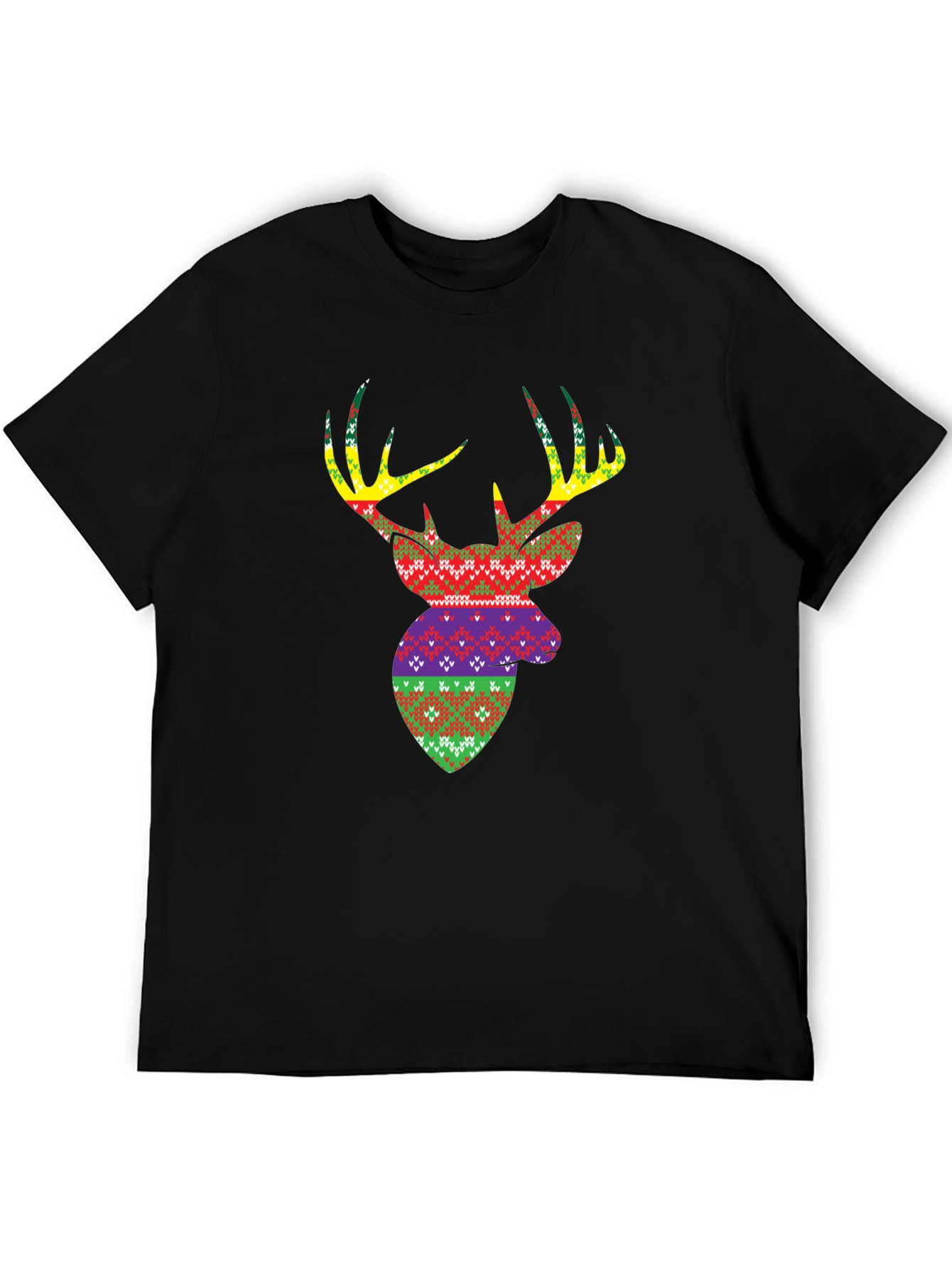 Novelty Deer Head Pattern Mens T-Shirt