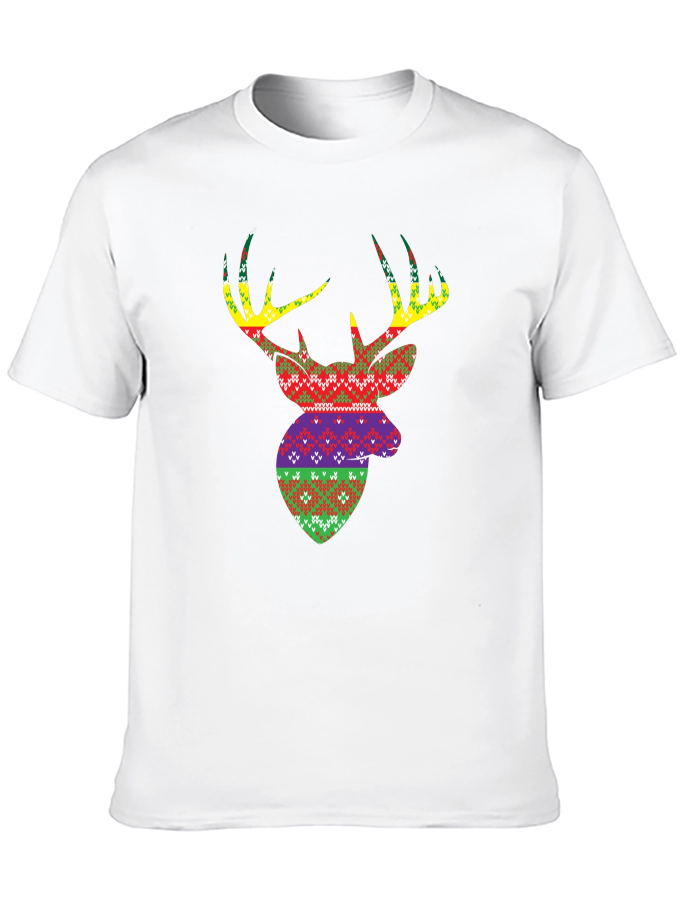 Novelty Deer Head Pattern Mens T-Shirt