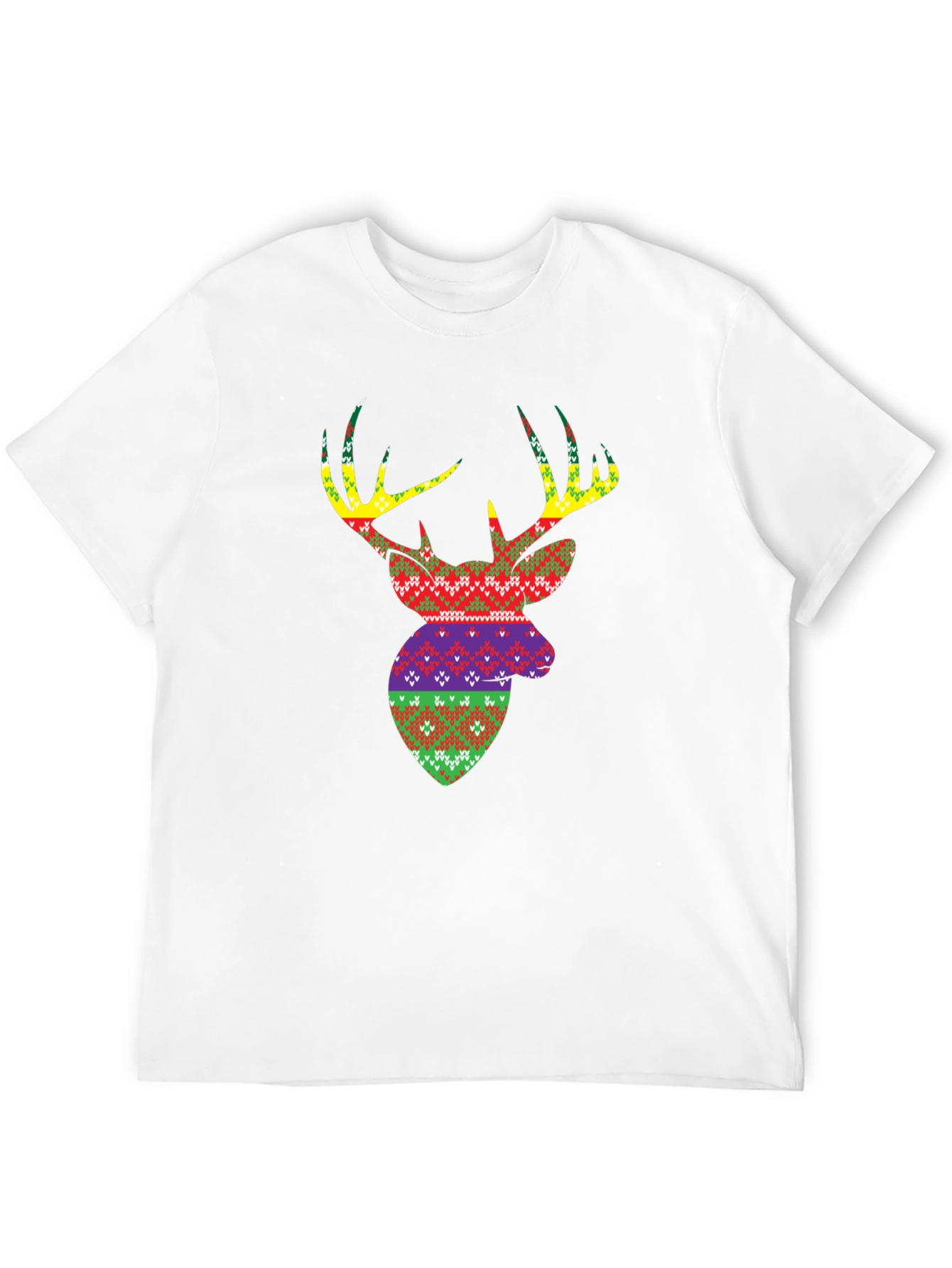 Novelty Deer Head Pattern Mens T-Shirt