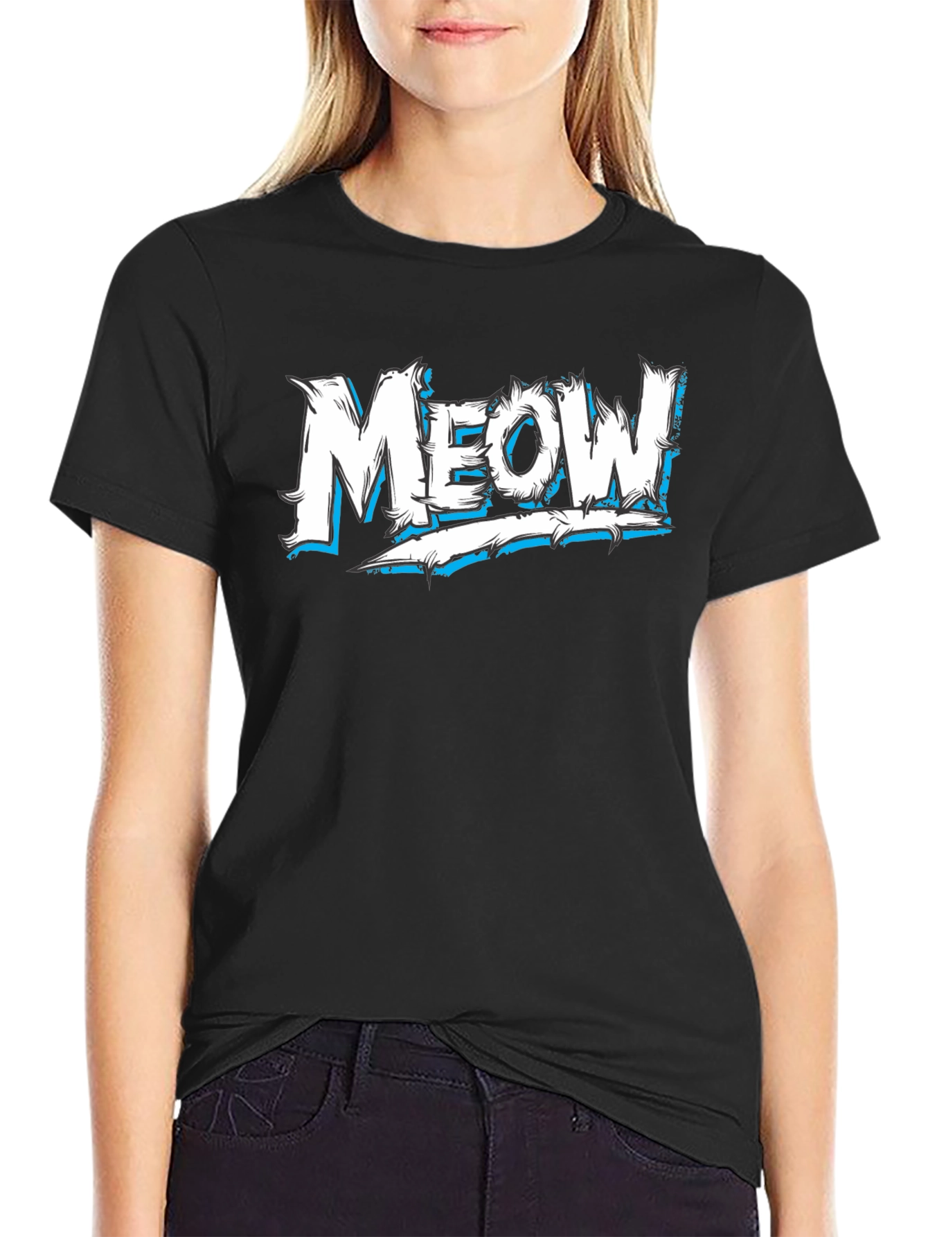 Meow! Graphic Black T-Shirt