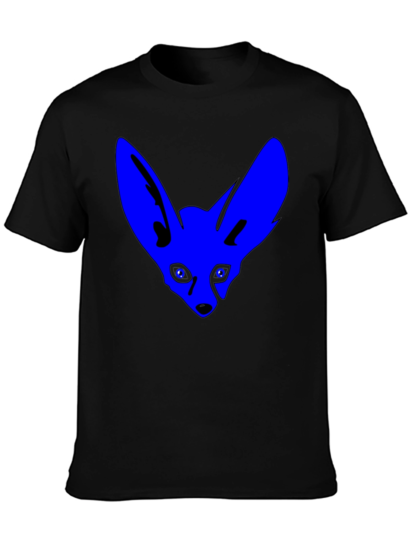 Blue Fox Graphic T-Shirt - Cool Black Tee