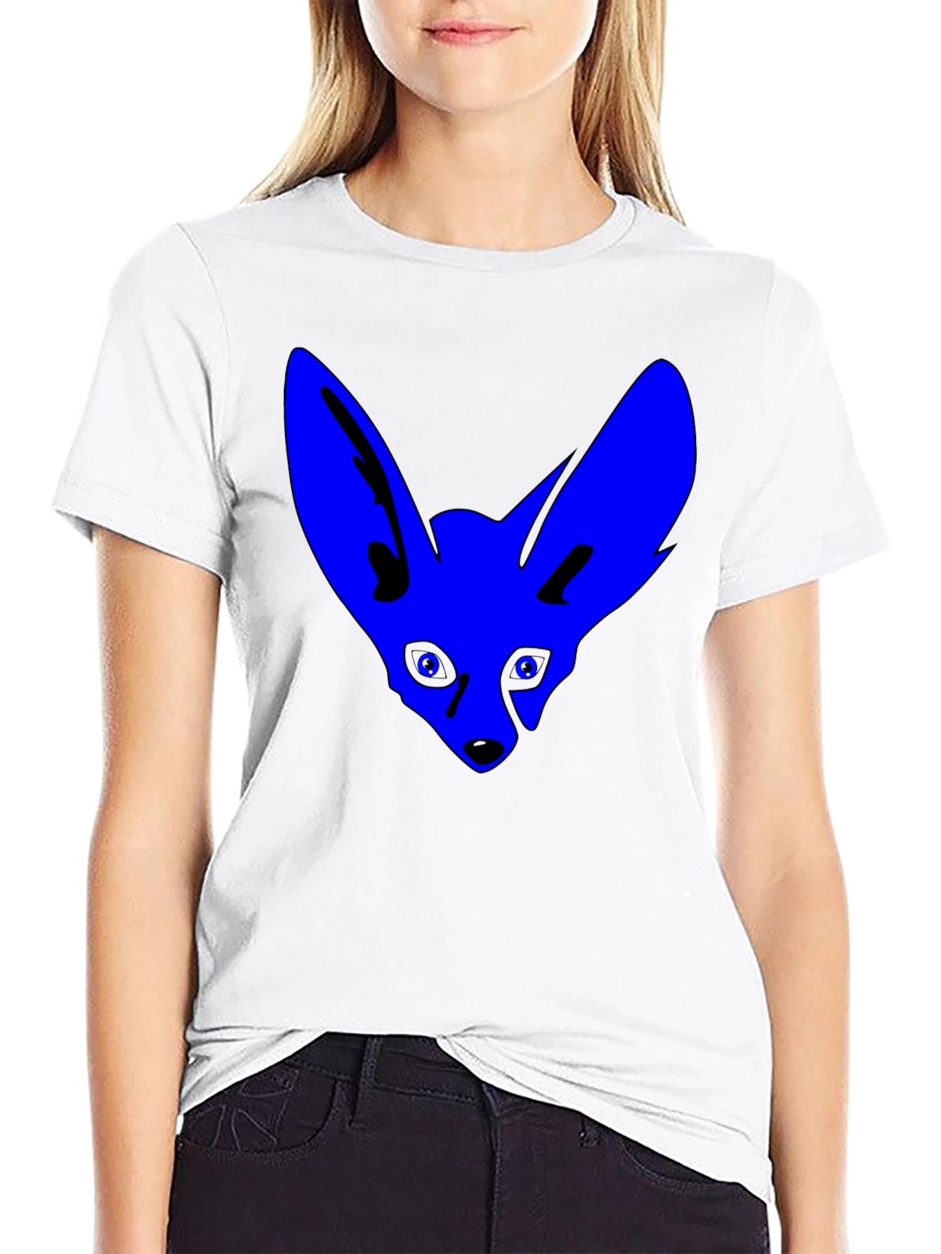 Blue Fox Graphic T-Shirt - Cool Black Tee