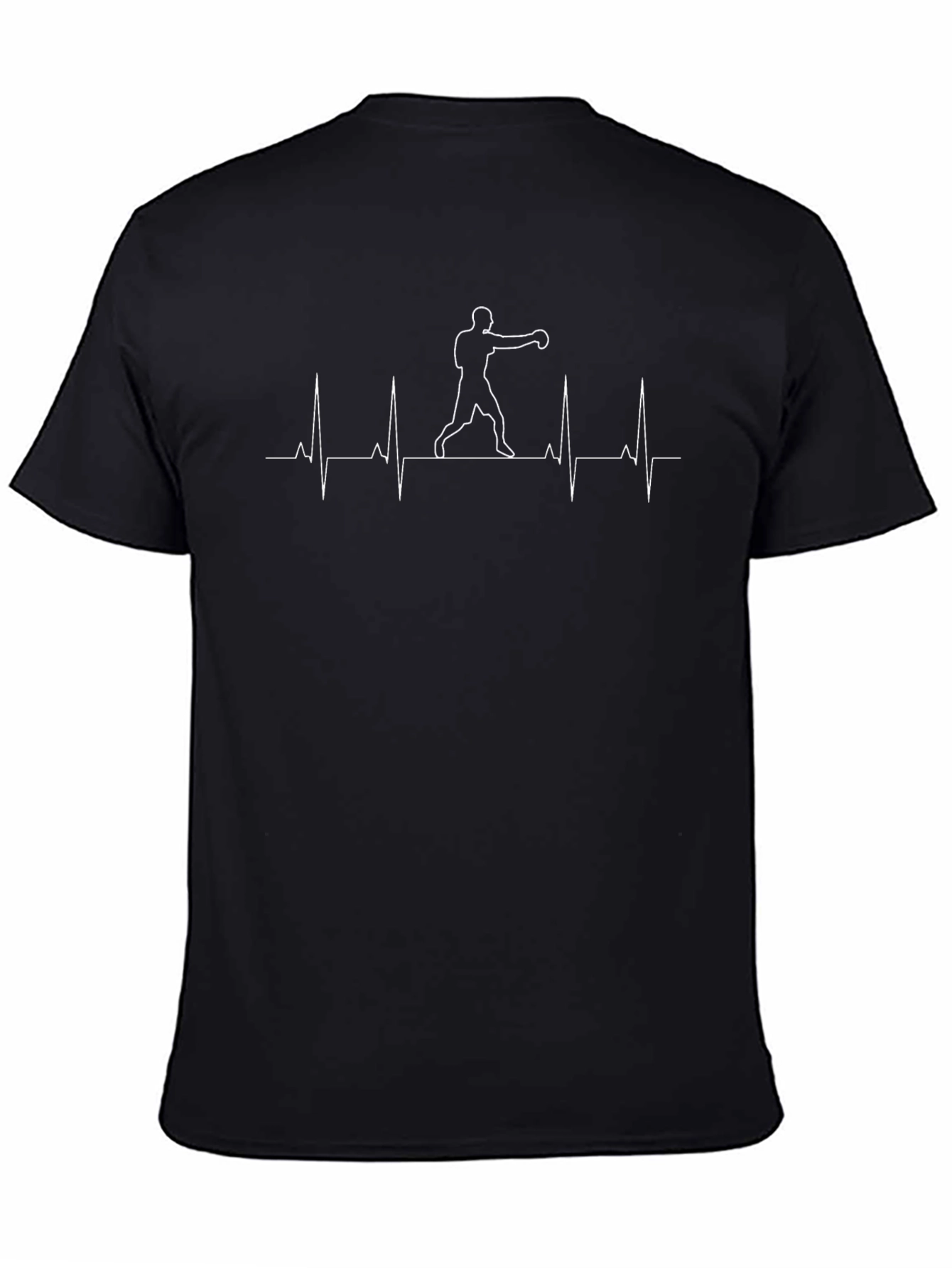 Boxer Heartbeat Graphic Tee - Black Cotton T-Shirt