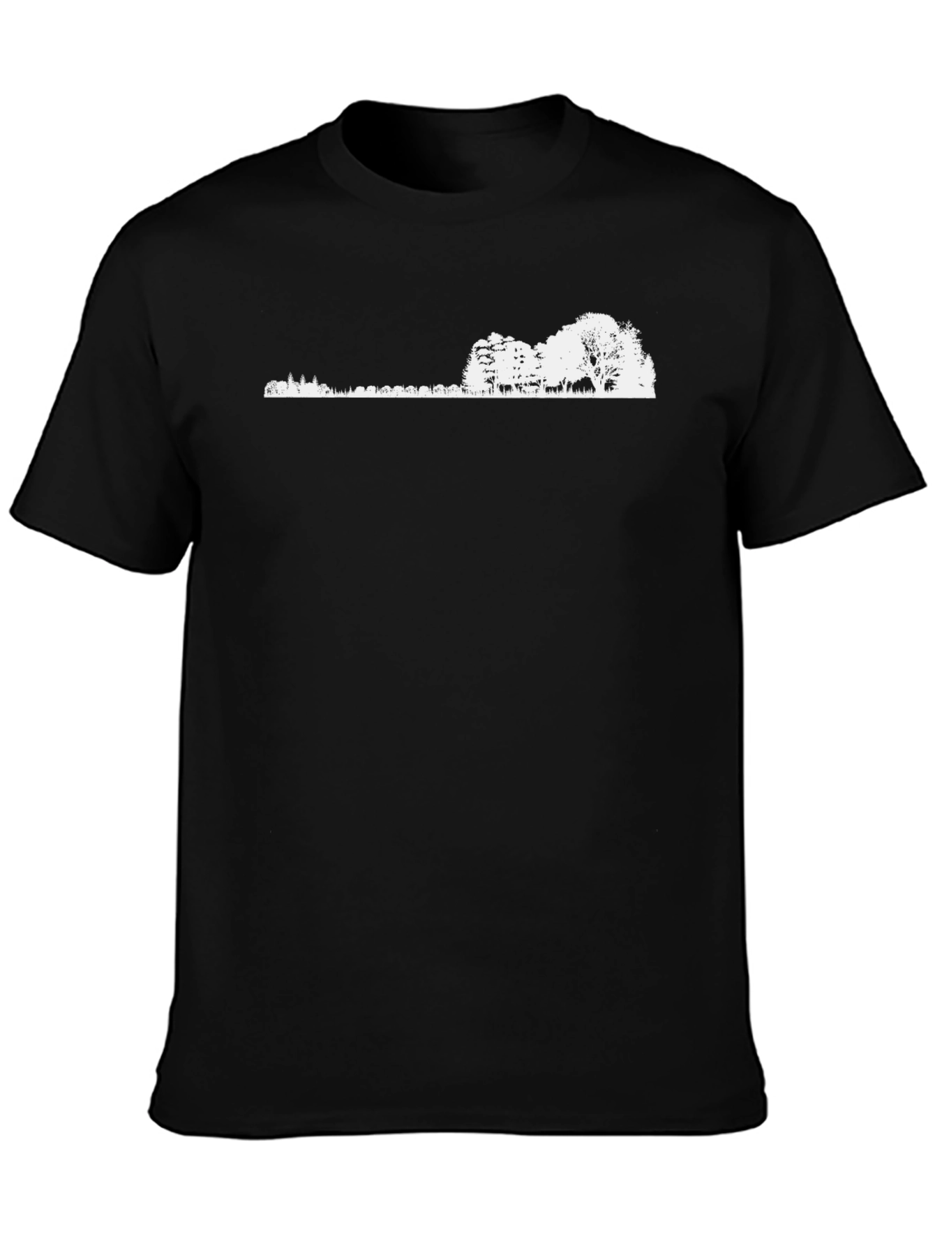 Nature Silhouette Graphic Tee - Black Cotton Blend