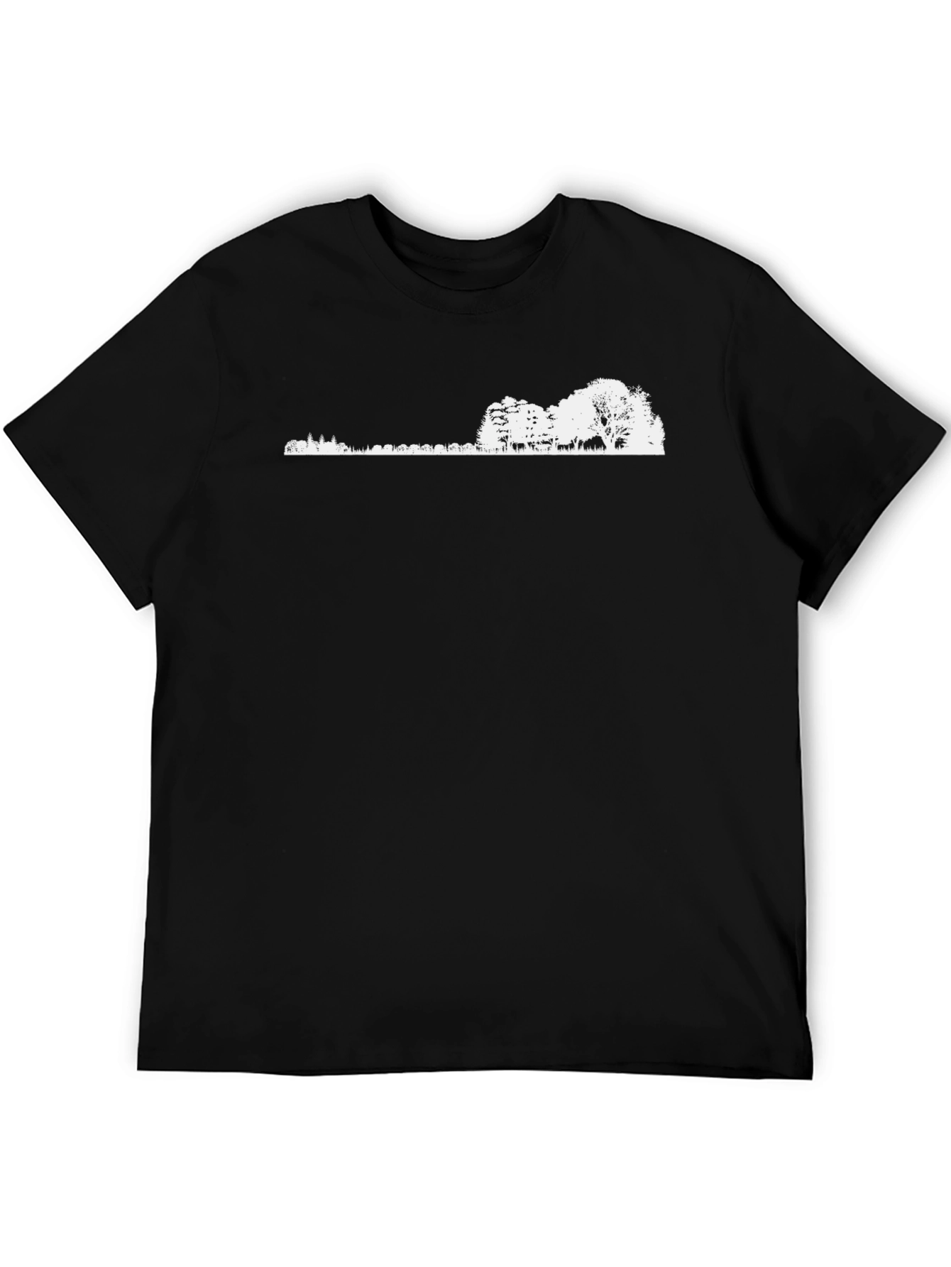 Nature Silhouette Graphic Tee - Black Cotton Blend