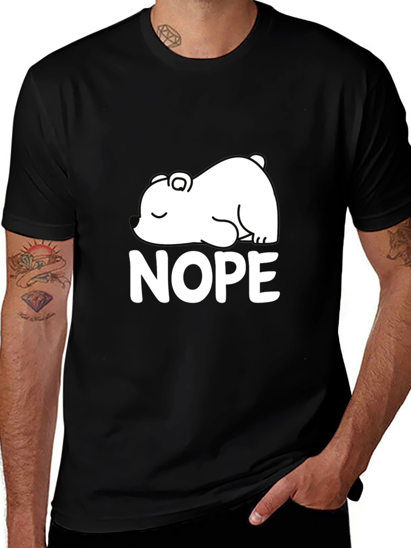 Nope Bear Graphic Tee - Comfortable Everyday Wear