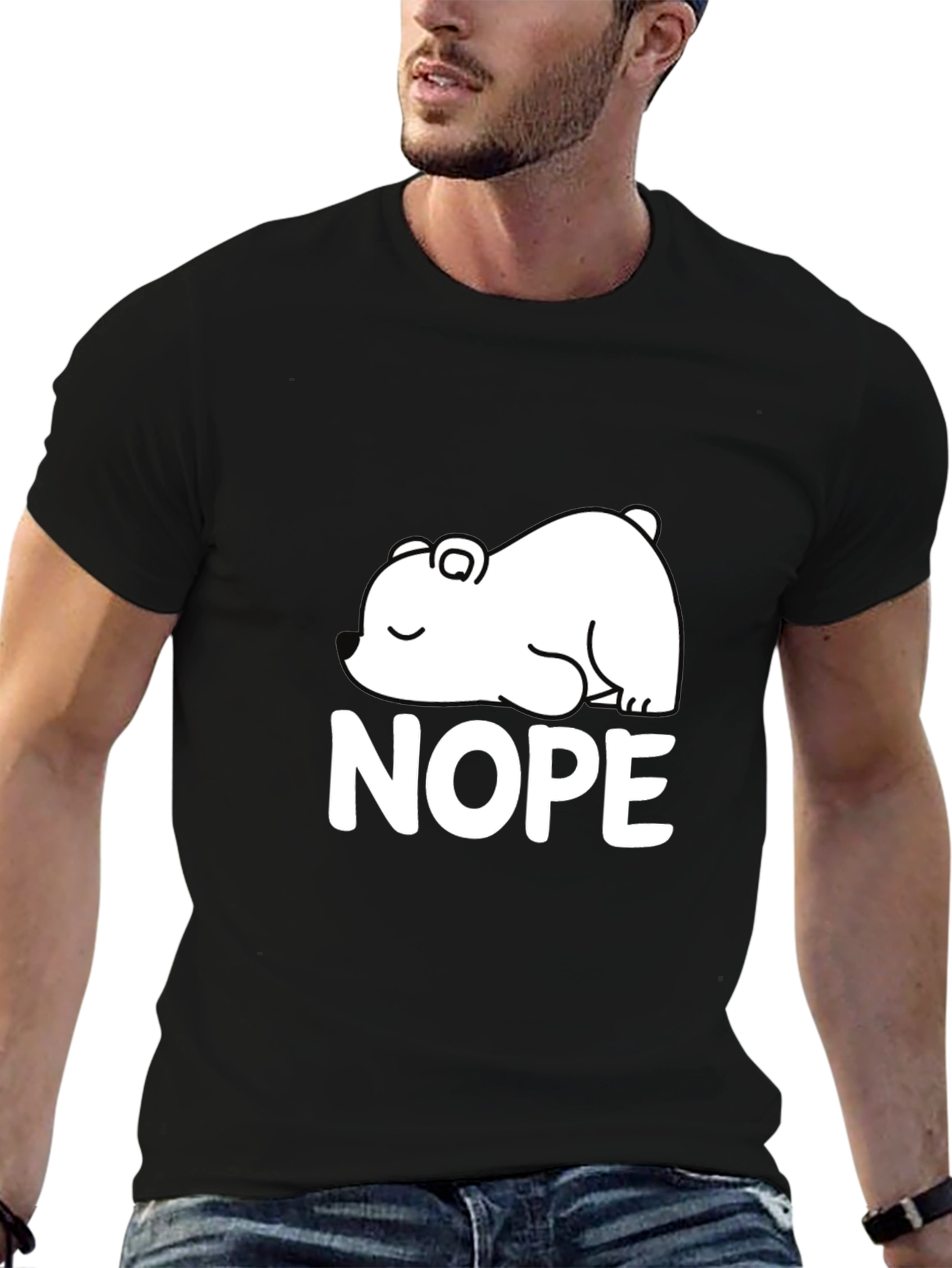 Nope Bear Graphic Tee - Comfortable Everyday Wear