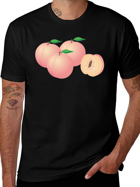 Peach Graphic Black T-Shirt