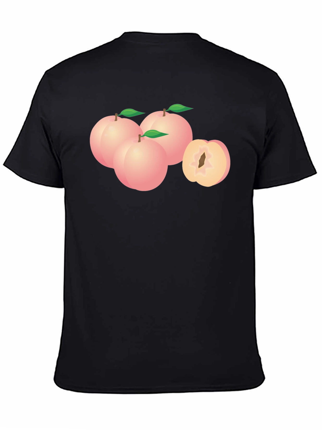 Peach Graphic Black T-Shirt
