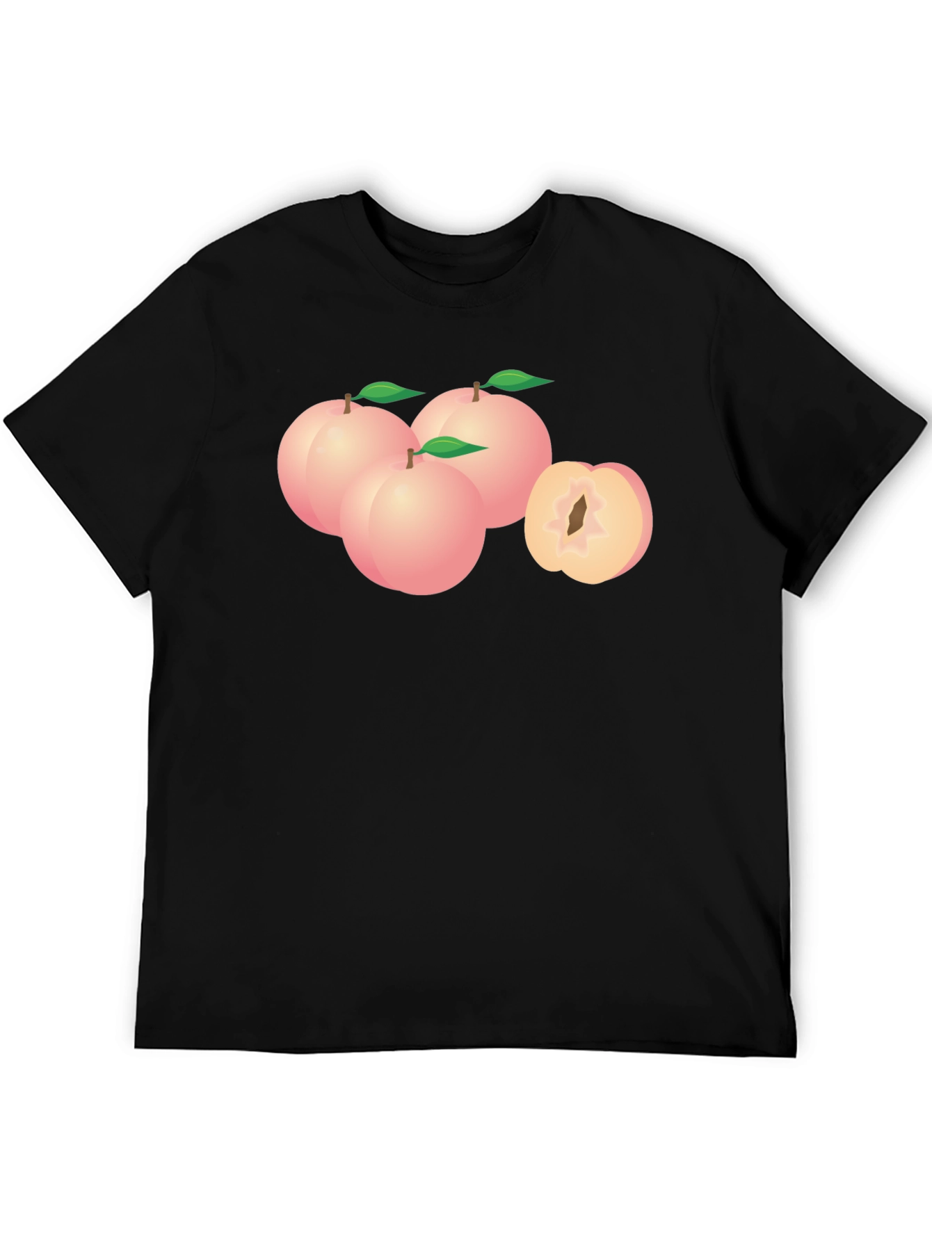 Peach Graphic Black T-Shirt