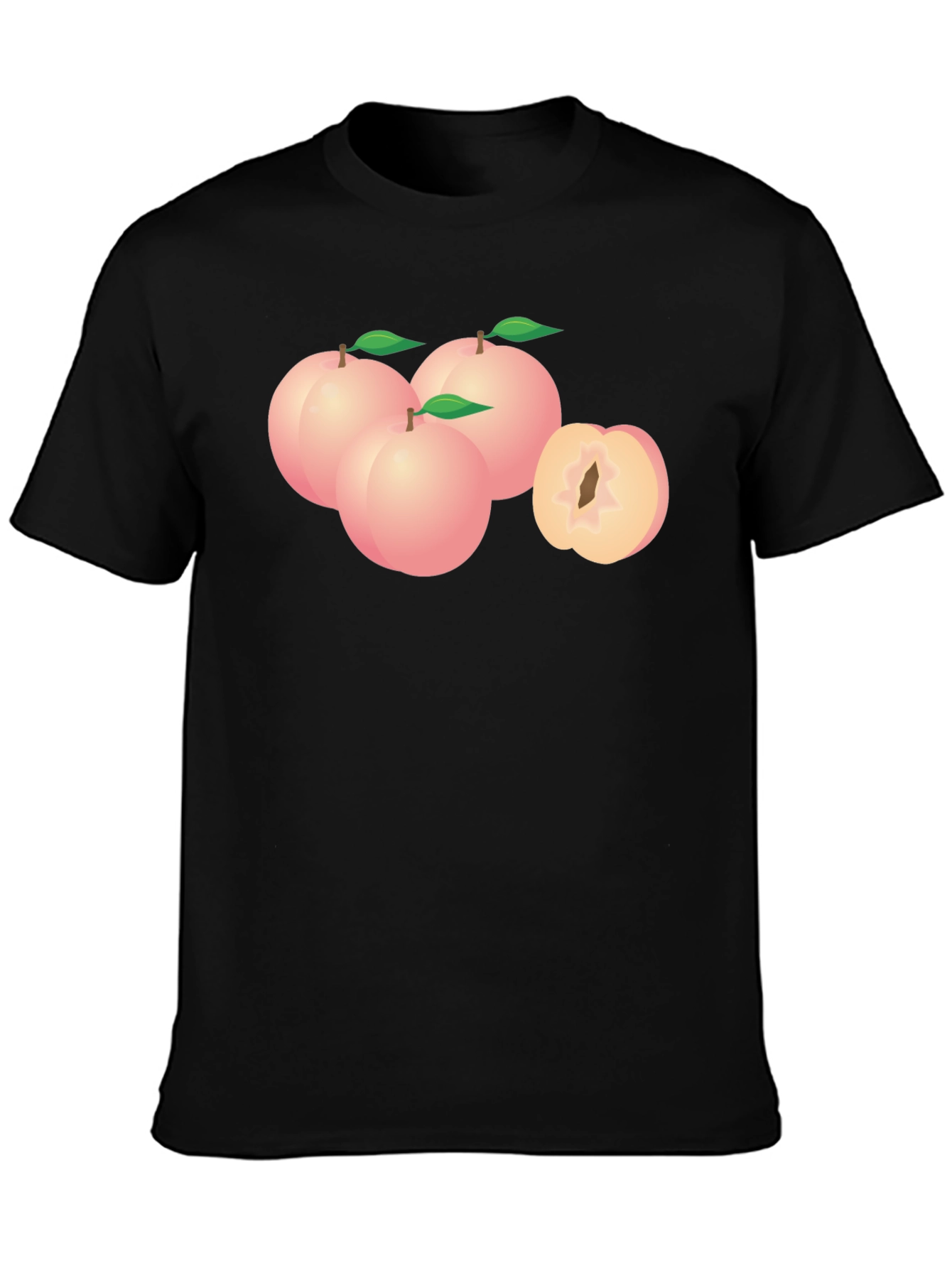 Peach Graphic Black T-Shirt