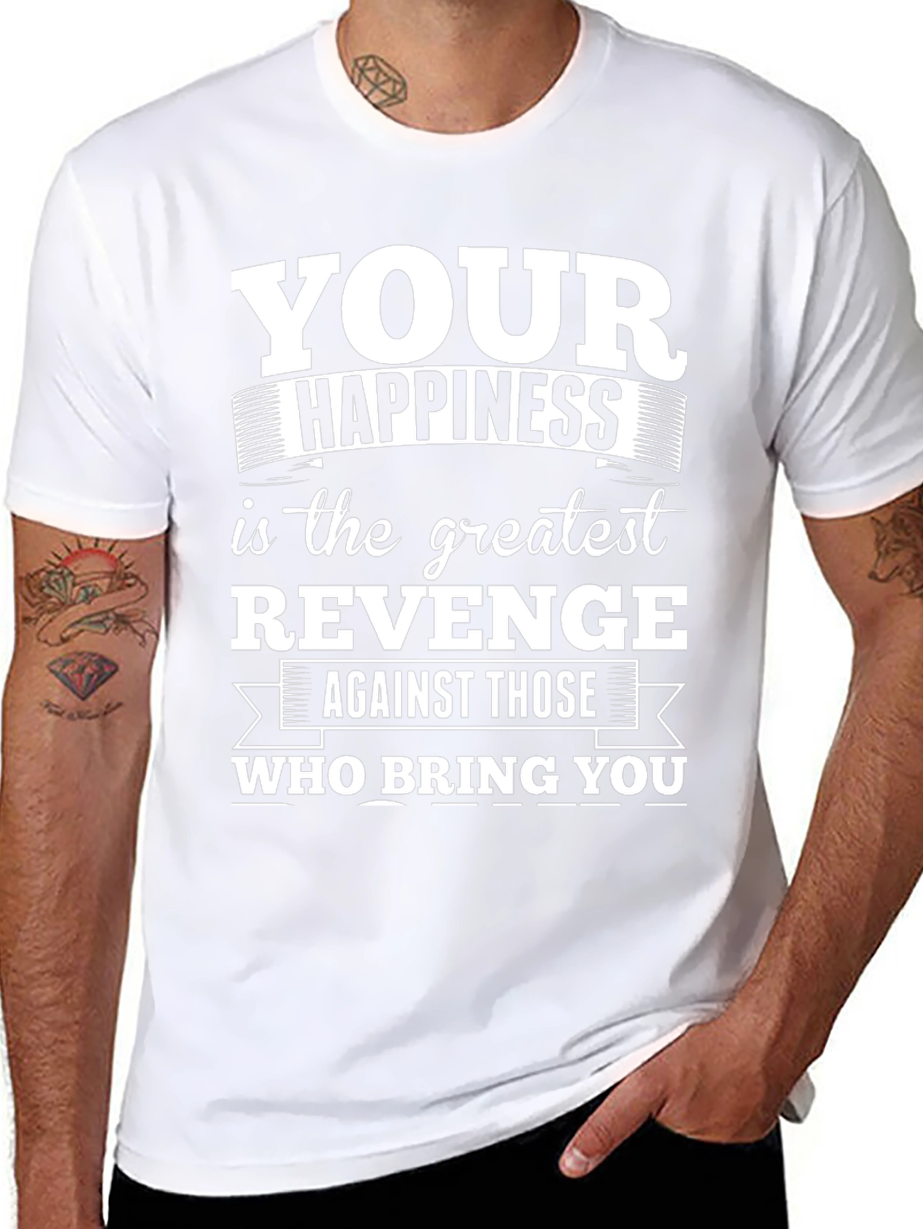 Happiness is Revenge T-Shirt: Motivational Graphic Tee